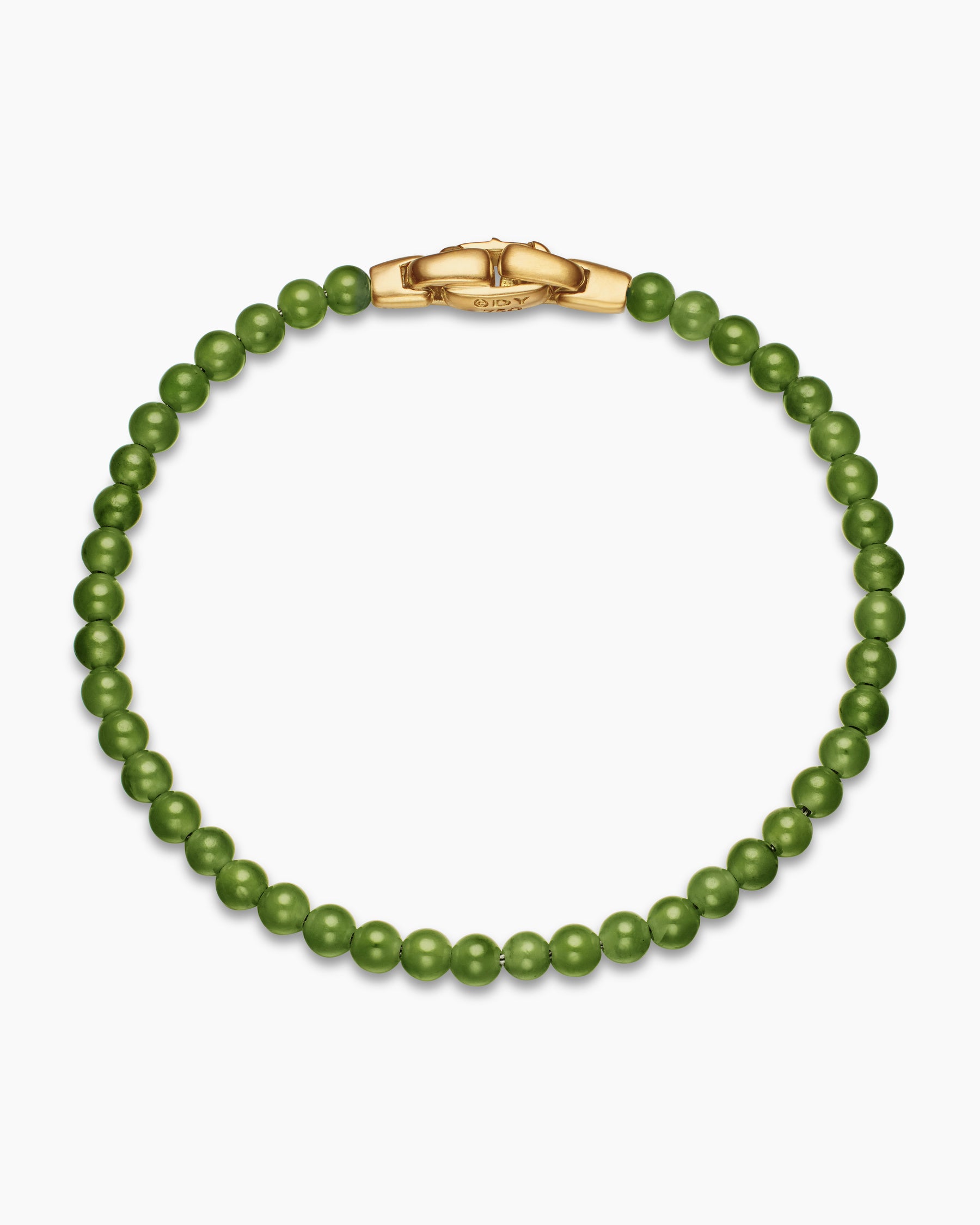 Spiritual Beads Bracelet with Nephrite Jade and 18K Yellow Gold, 4mm - Image 3