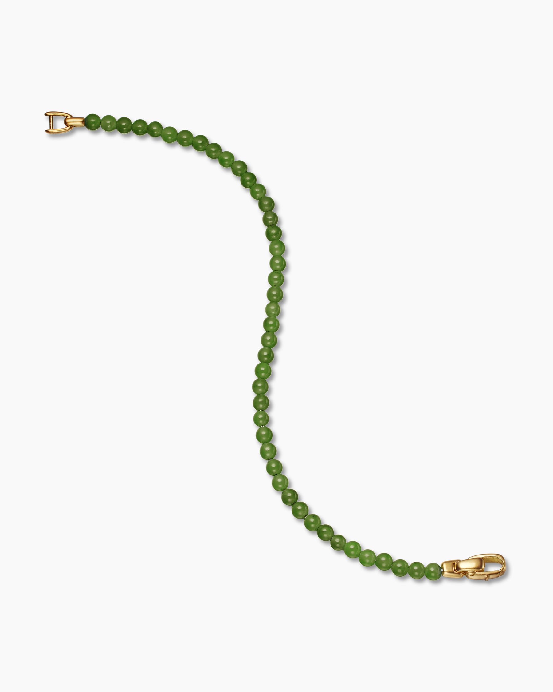 Spiritual Beads Bracelet with Nephrite Jade and 18K Yellow Gold, 4mm - Image 4