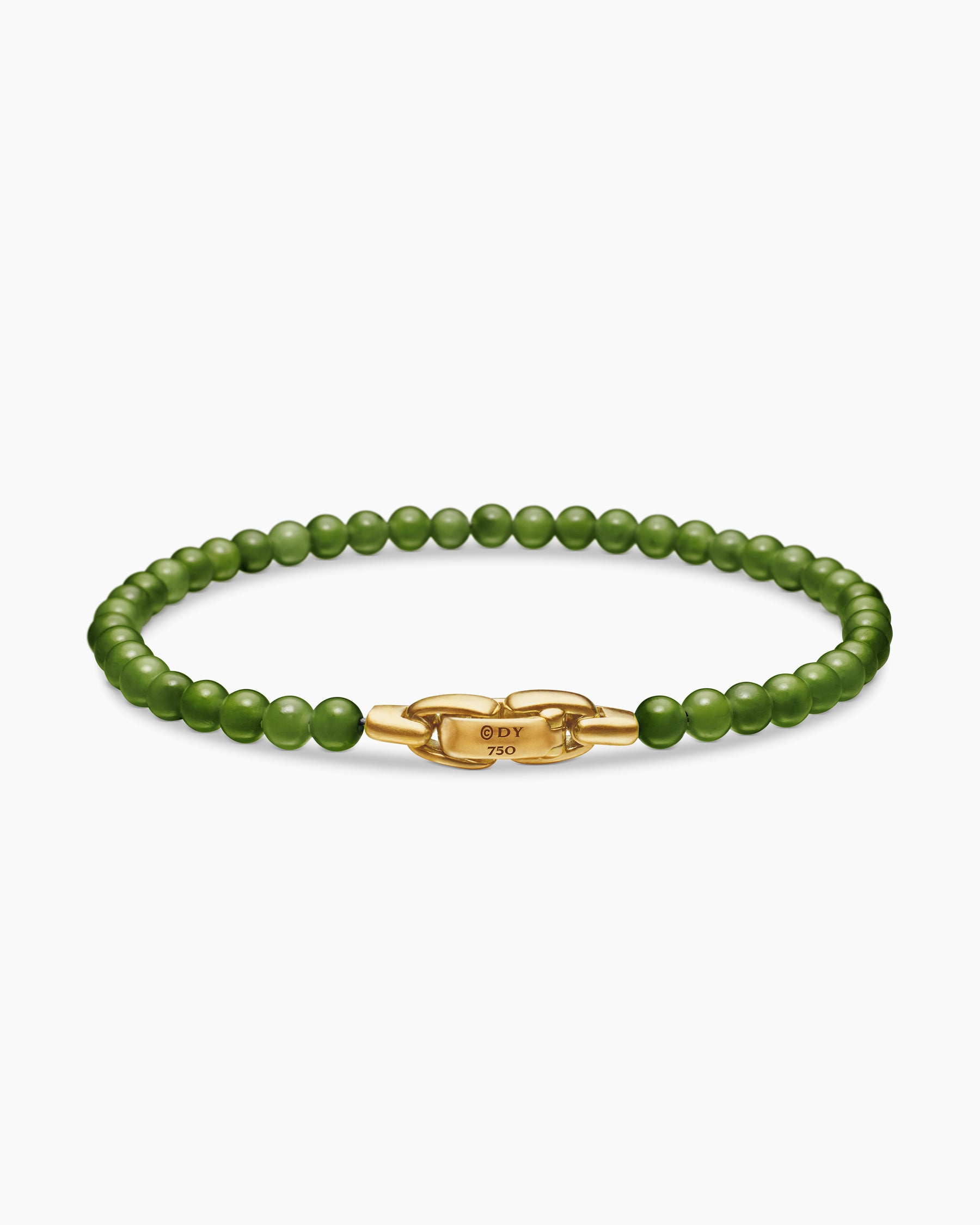 Spiritual Beads Bracelet with Nephrite Jade and 18K Yellow Gold, 4mm - Image 5