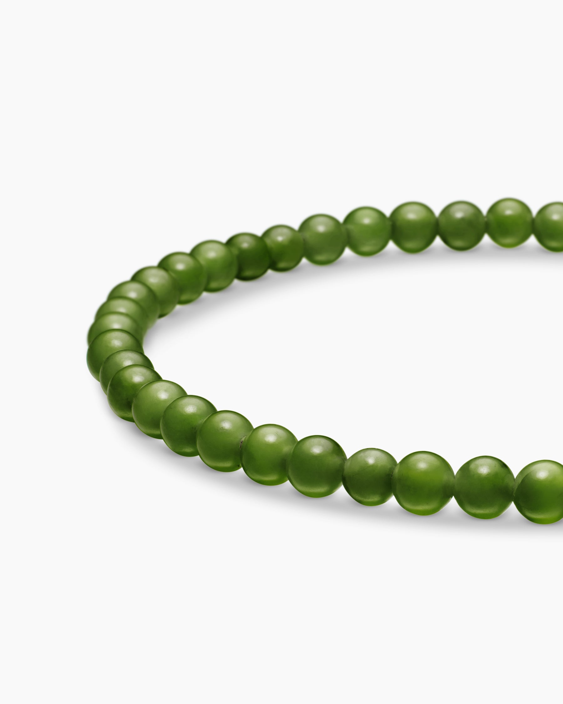 Spiritual Beads Bracelet with Nephrite Jade and 18K Yellow Gold, 4mm - Image 7