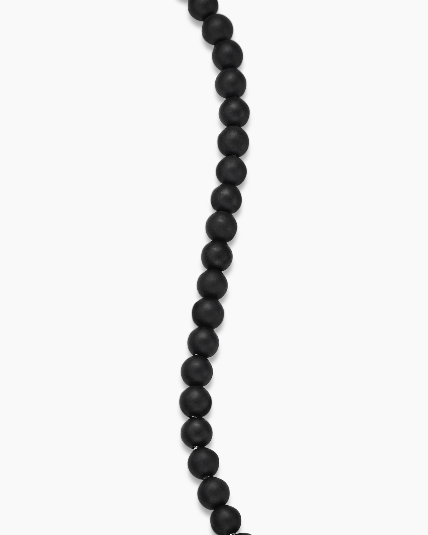 Spiritual Beads Bracelet in Black Onyx with Sterling Silver, 4mm - Image 6