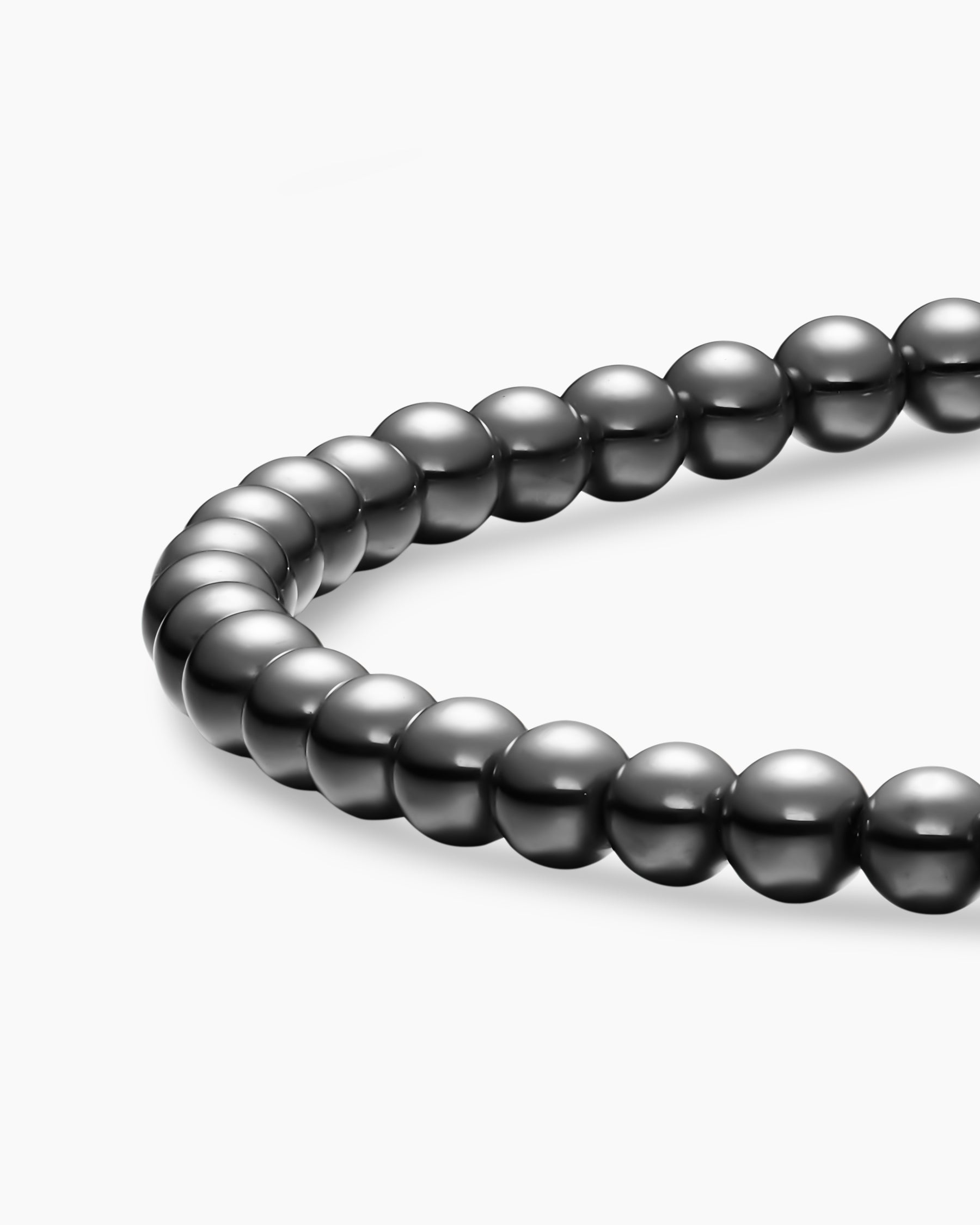 Spiritual Beads Bracelet in Sterling Silver with Hematine, 4mm - Image 4