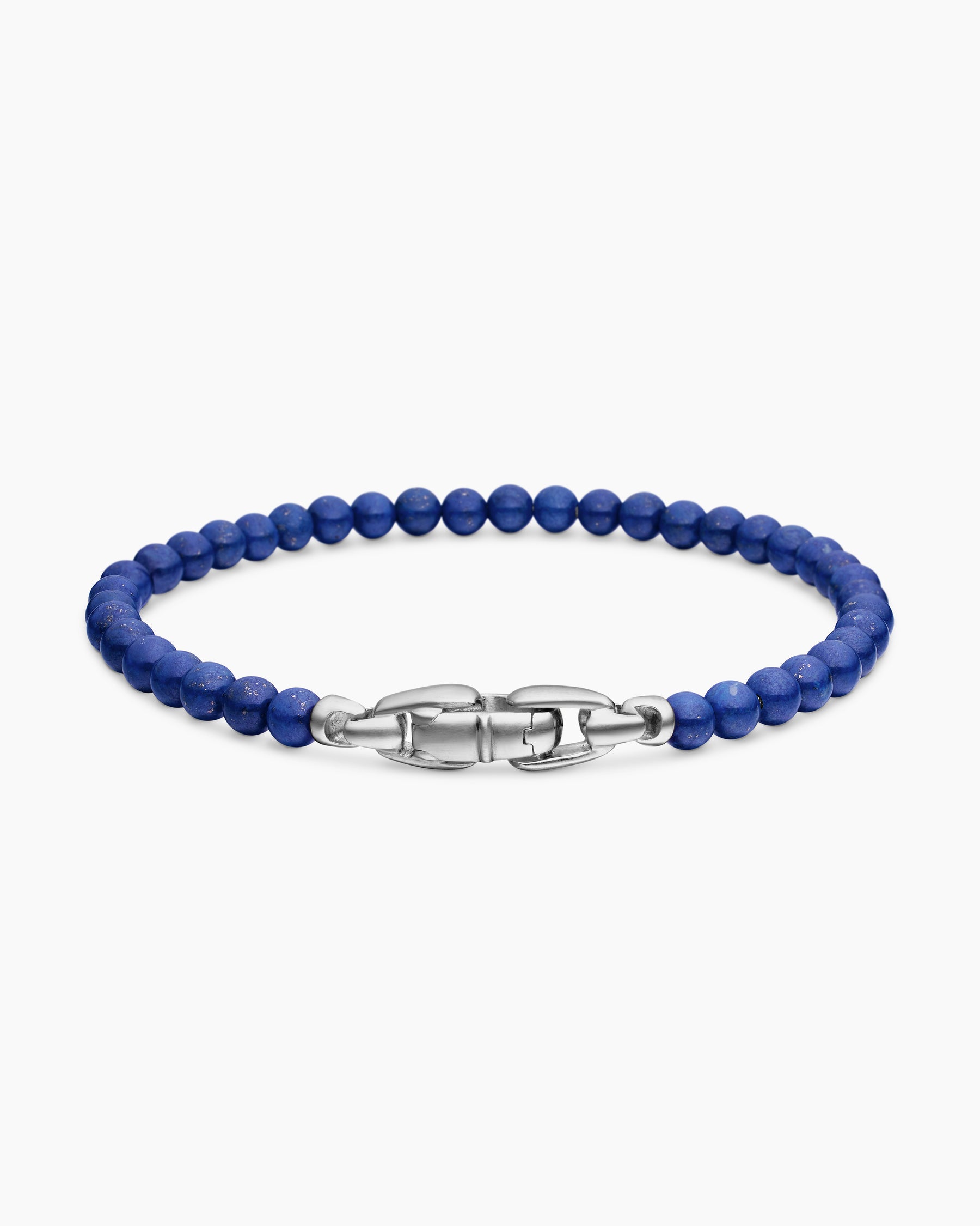 Spiritual Beads Bracelet in Lapis with Sterling Silver, 4mm - Image 5