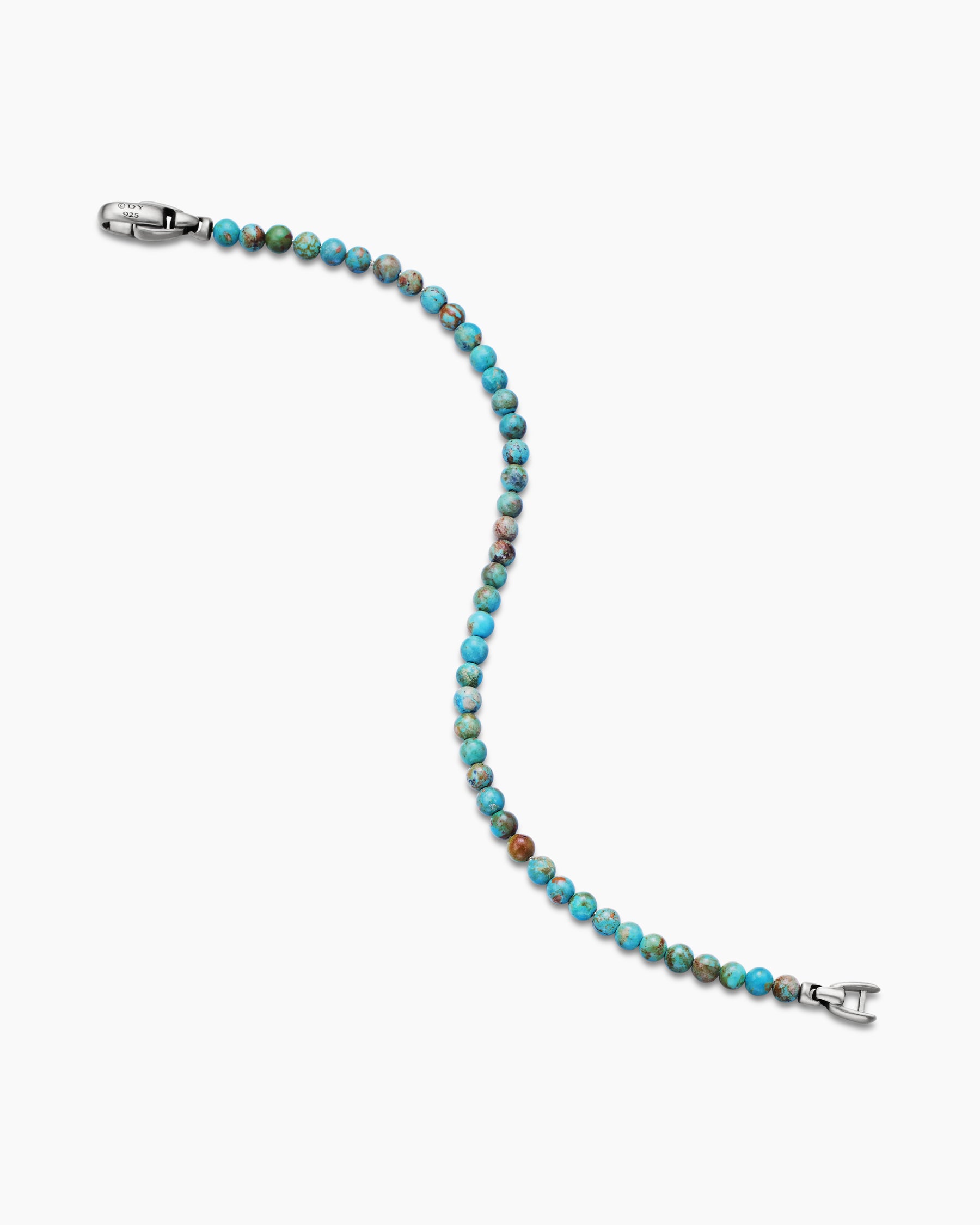 Spiritual Beads Bracelet in Turquoise with Sterling Silver, 4mm - Image 4