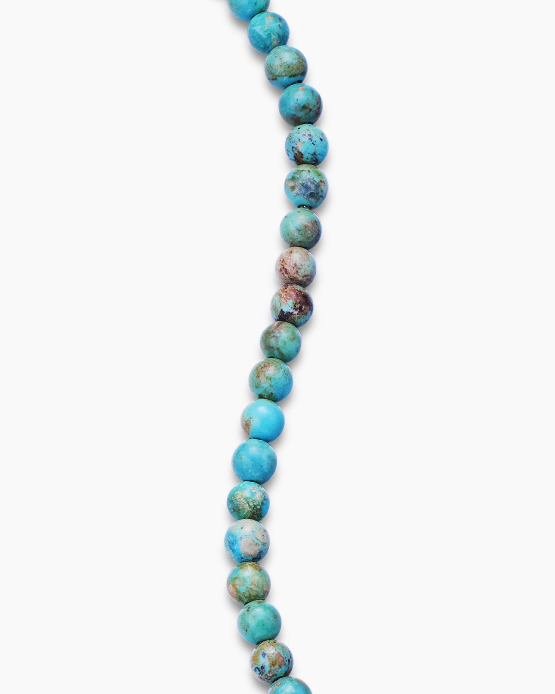 Spiritual Beads Bracelet in Turquoise with Sterling Silver, 4mm - Image 6