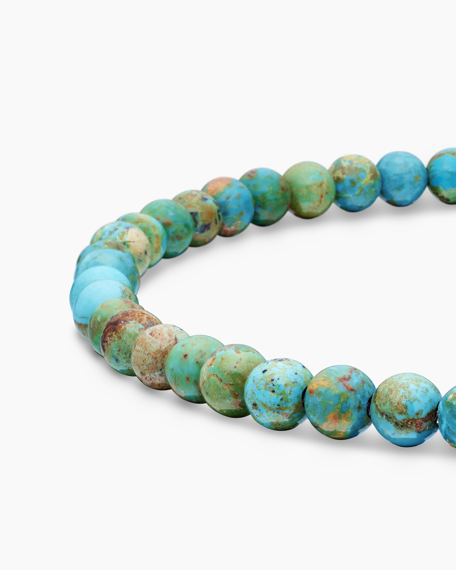 Spiritual Beads Bracelet in Turquoise with Sterling Silver, 4mm - Image 7