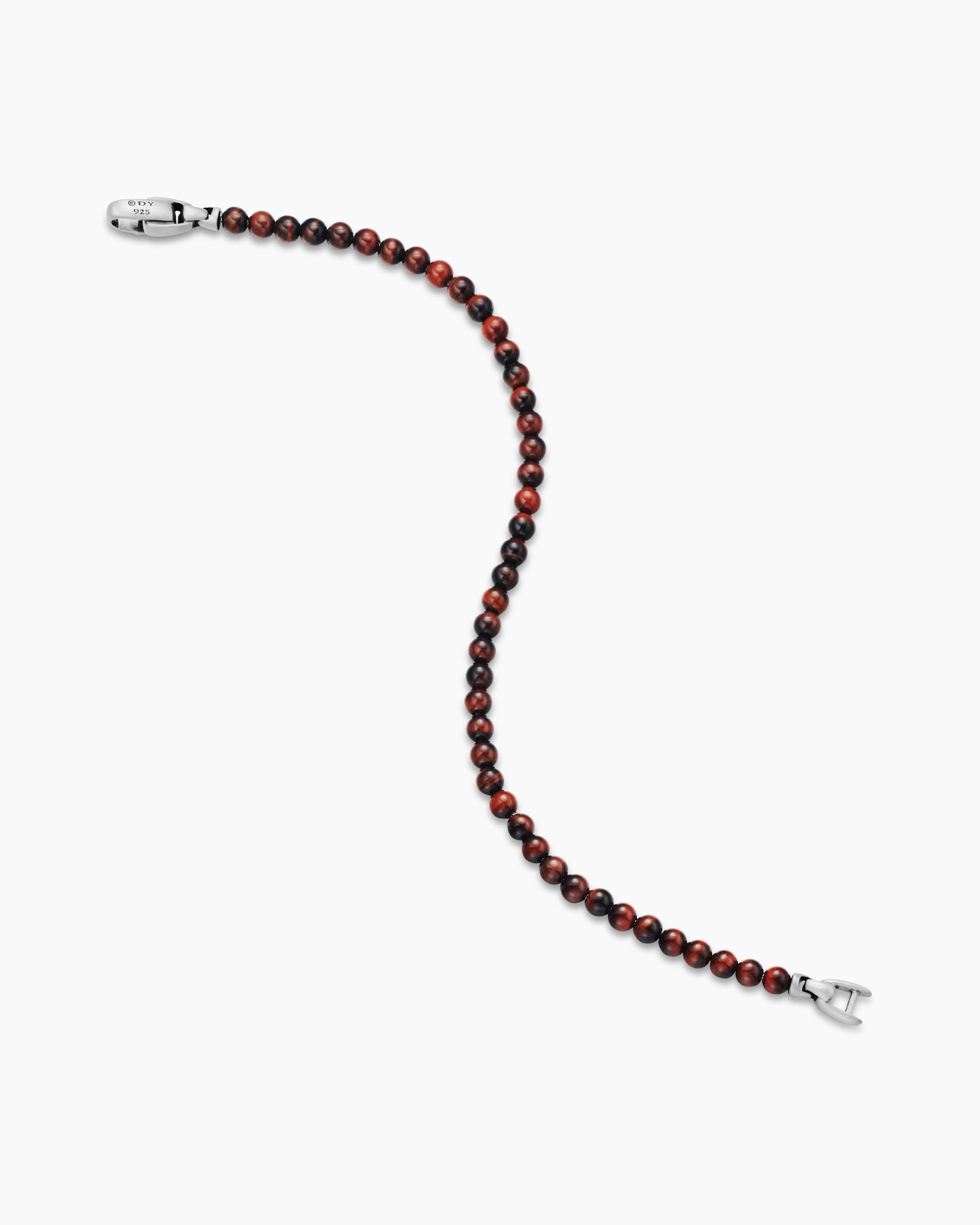 Spiritual Beads Bracelet in Red Tiger's Eye with Sterling Silver, 4mm - Image 4