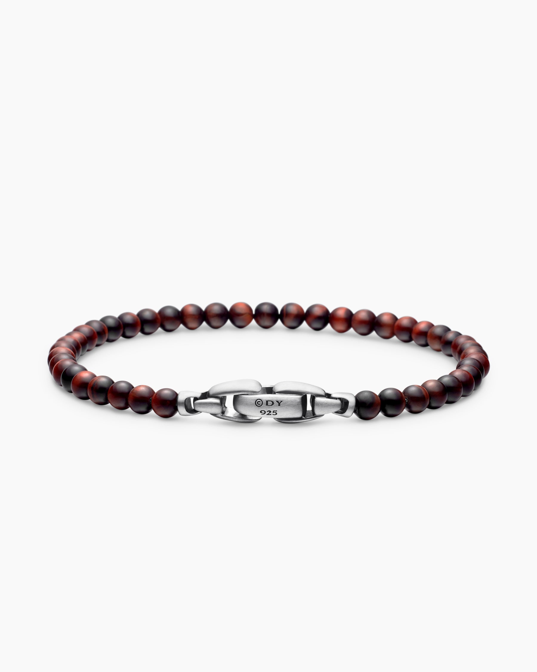 Spiritual Beads Bracelet in Red Tiger's Eye with Sterling Silver, 4mm - Image 5