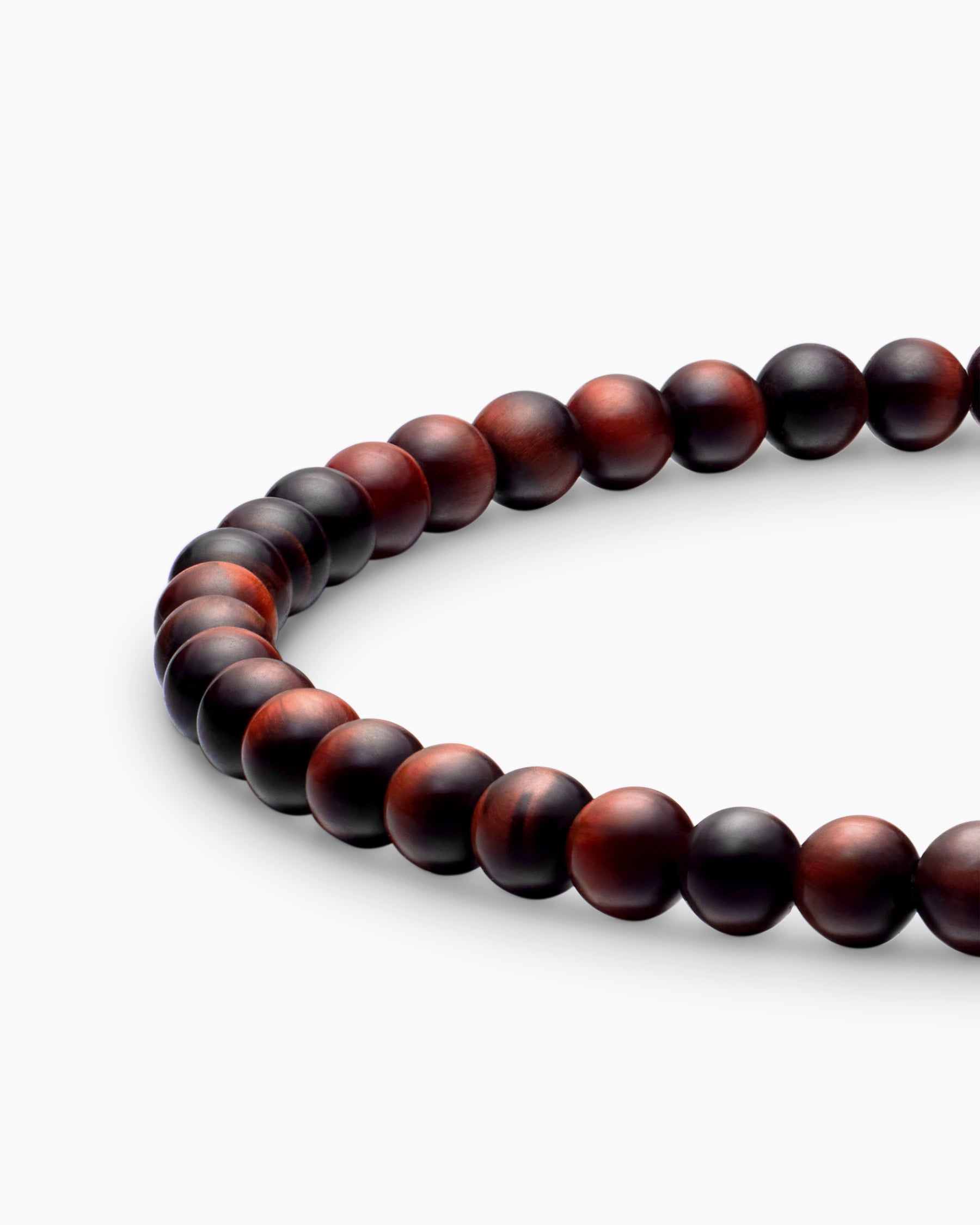 Spiritual Beads Bracelet in Red Tiger's Eye with Sterling Silver, 4mm - Image 7