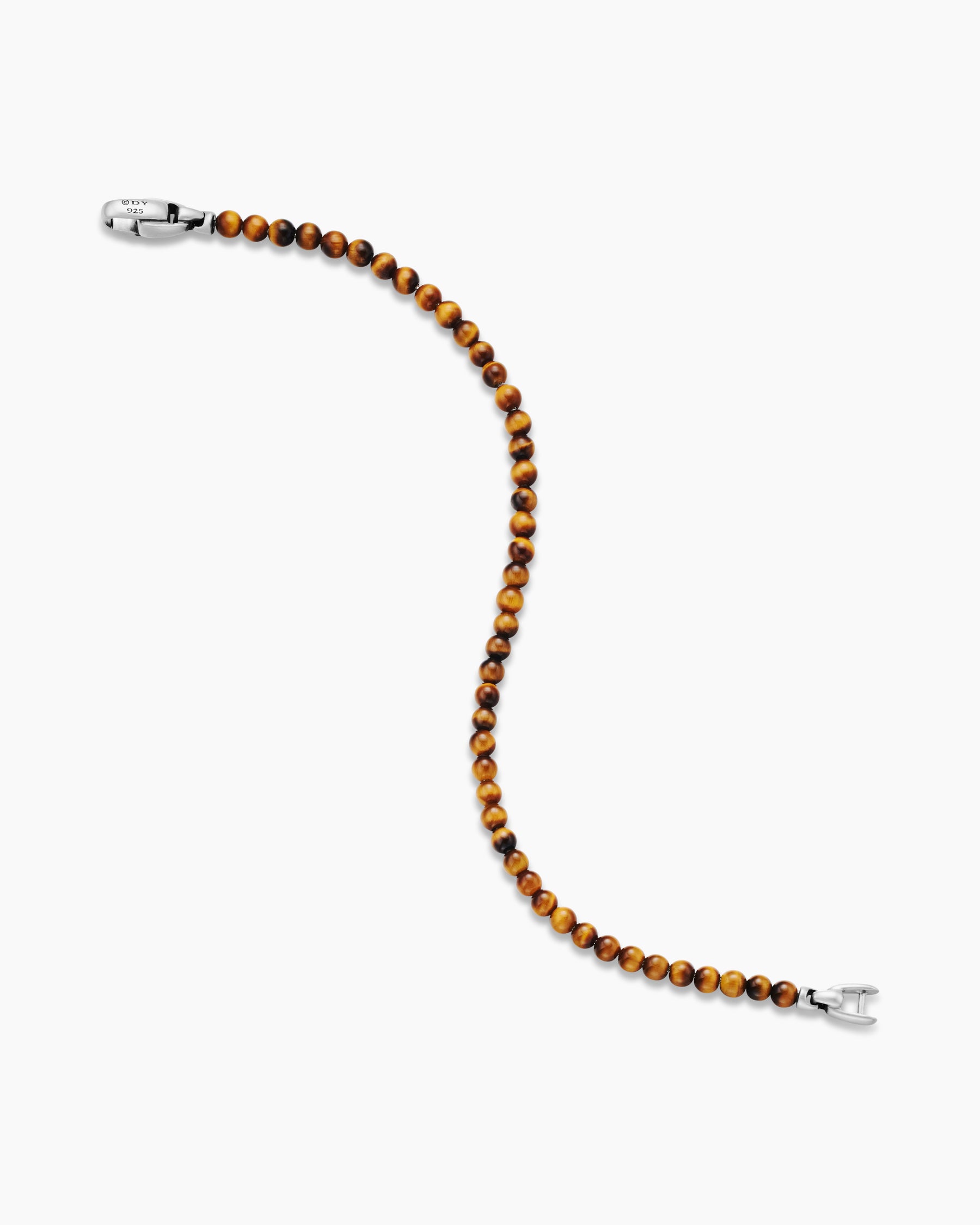 Spiritual Beads Bracelet in Tiger's Eye with Sterling Silver, 4mm - Image 4