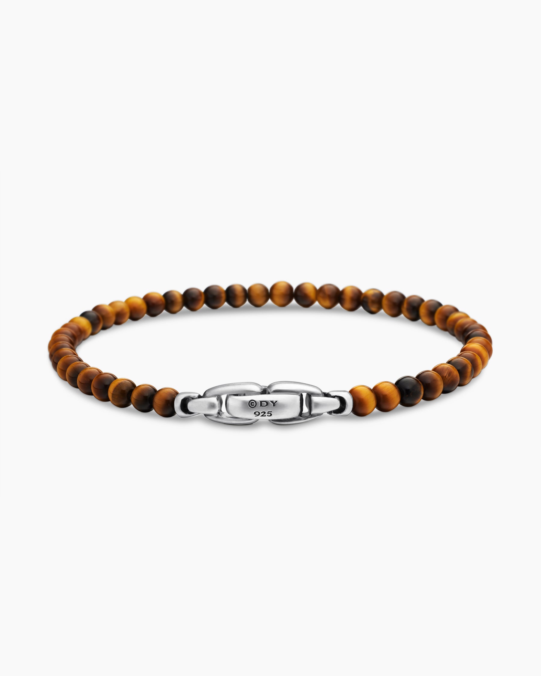 Spiritual Beads Bracelet in Tiger's Eye with Sterling Silver, 4mm - Image 5
