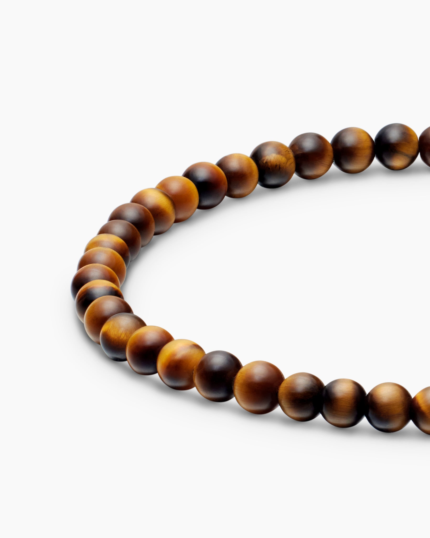 Spiritual Beads Bracelet in Tiger's Eye with Sterling Silver, 4mm - Image 7