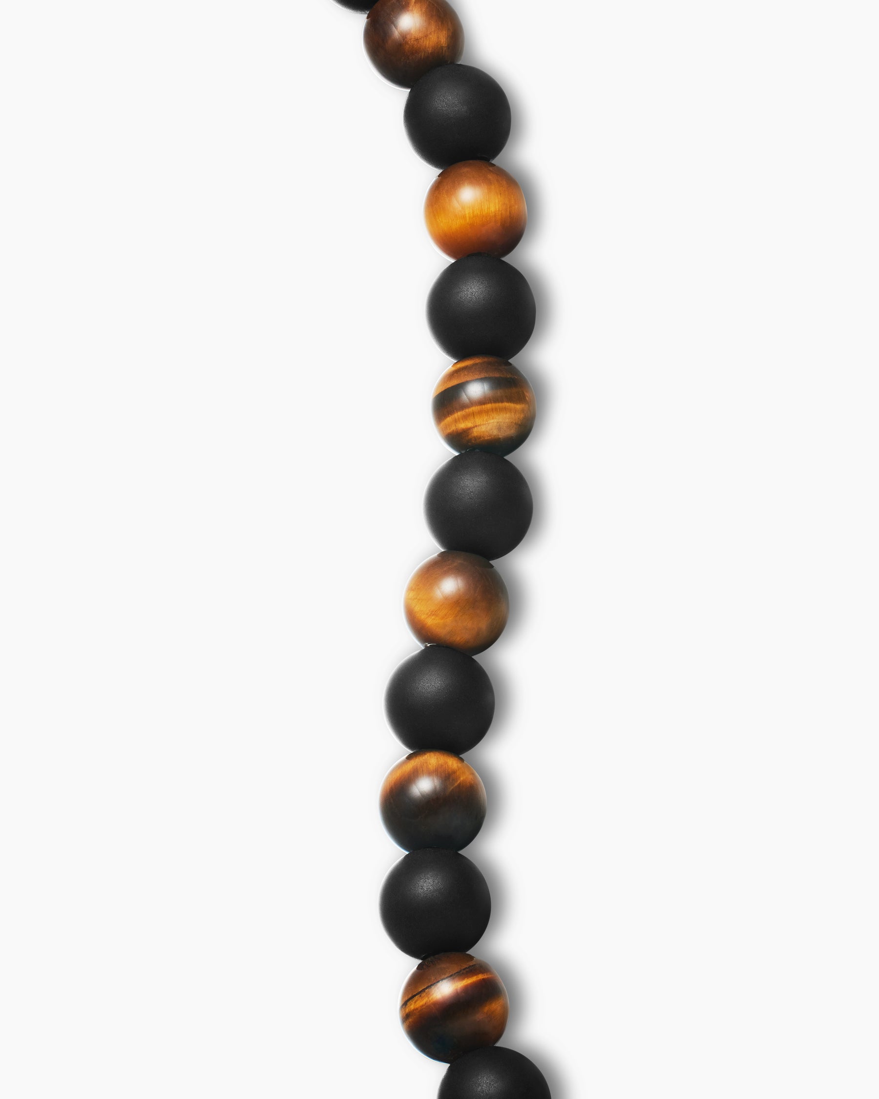 Spiritual Beads Alternating Bracelet in Sterling Silver with Tiger's Eye and Black Onyx, 8mm - Image 6