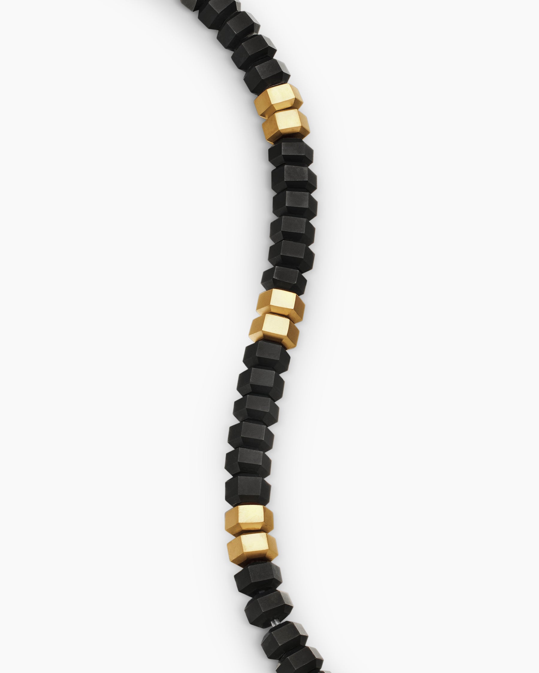 Hex Bead Bracelet with Black Onyx and 18K Yellow Gold, 6mm - Image 6