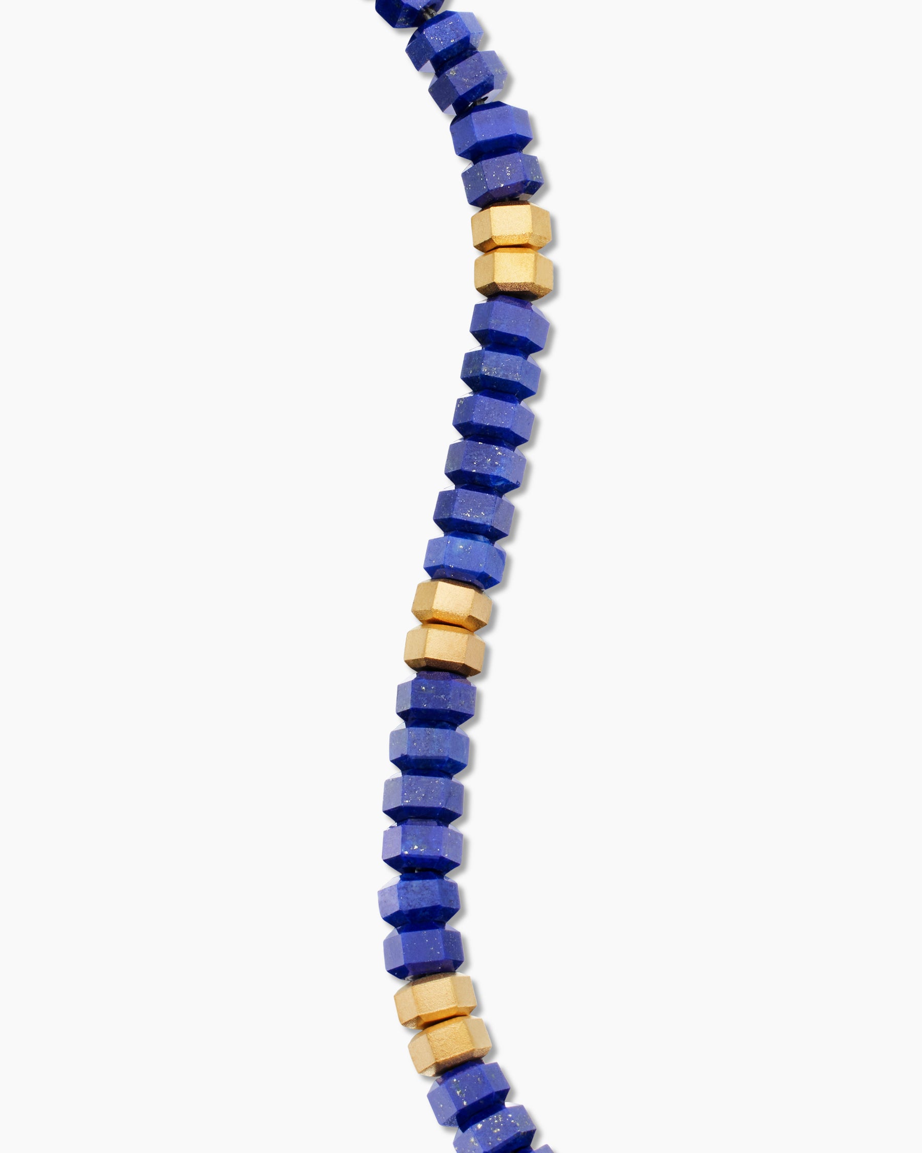 Hex Bead Bracelet with Lapis and 18K Yellow Gold, 6mm - Image 6