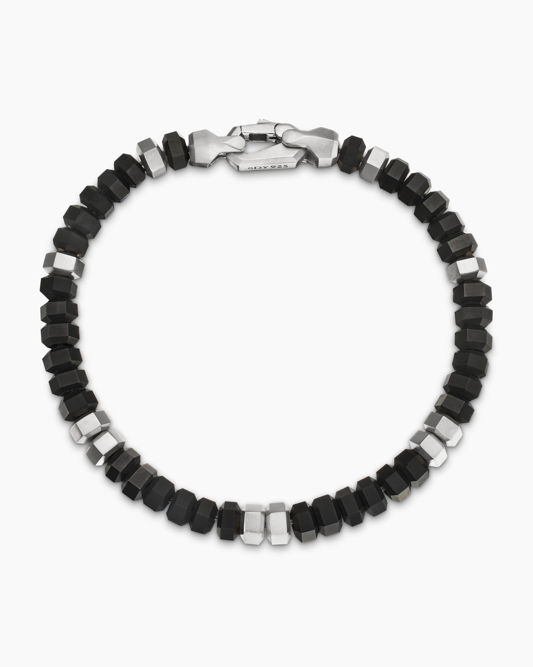 Hex Bead Bracelet in Sterling Silver with Black Onyx, 6mm - Image 3