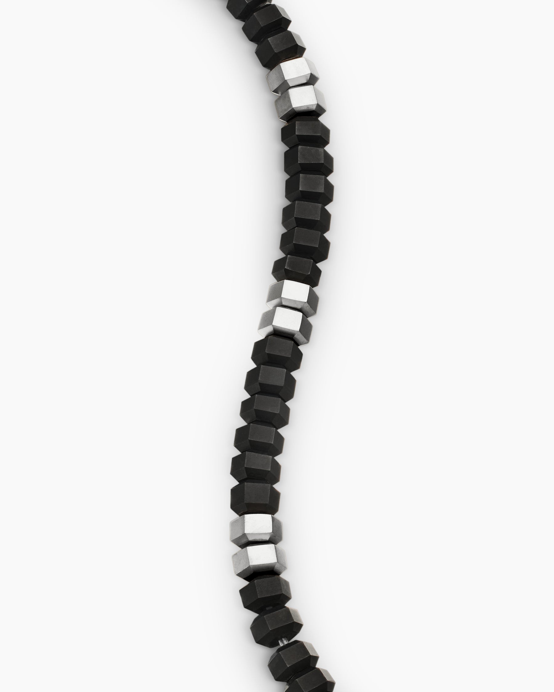 Hex Bead Bracelet in Sterling Silver with Black Onyx, 6mm - Image 6