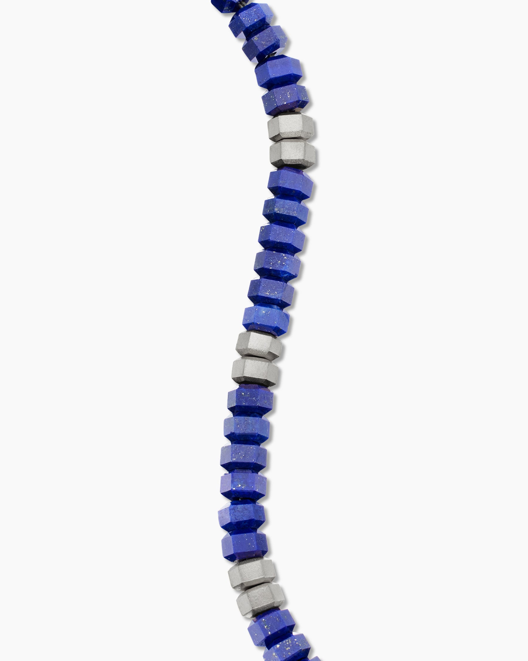 Hex Bead Bracelet in Sterling Silver with Lapis, 6mm - Image 6