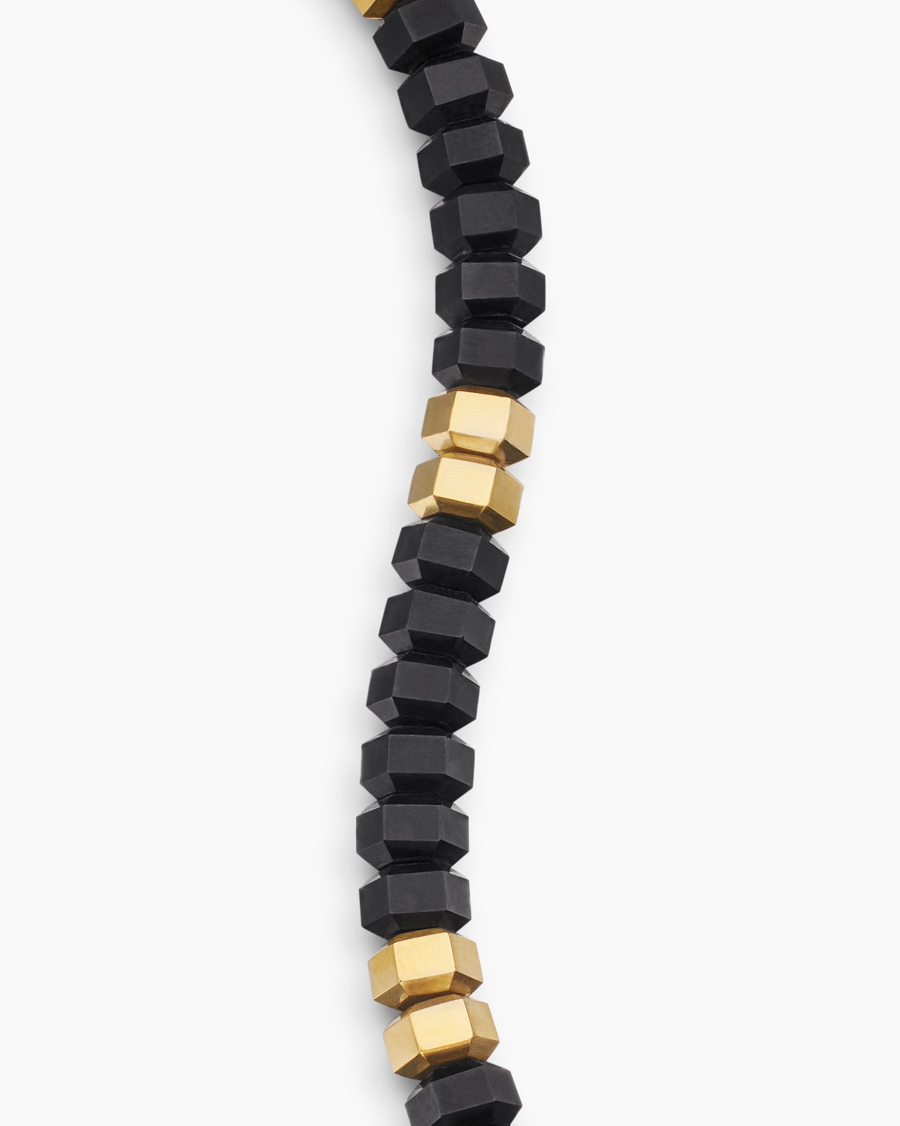 Hex Bead Bracelet with Black Onyx and 18K Yellow Gold, 8mm - Image 6
