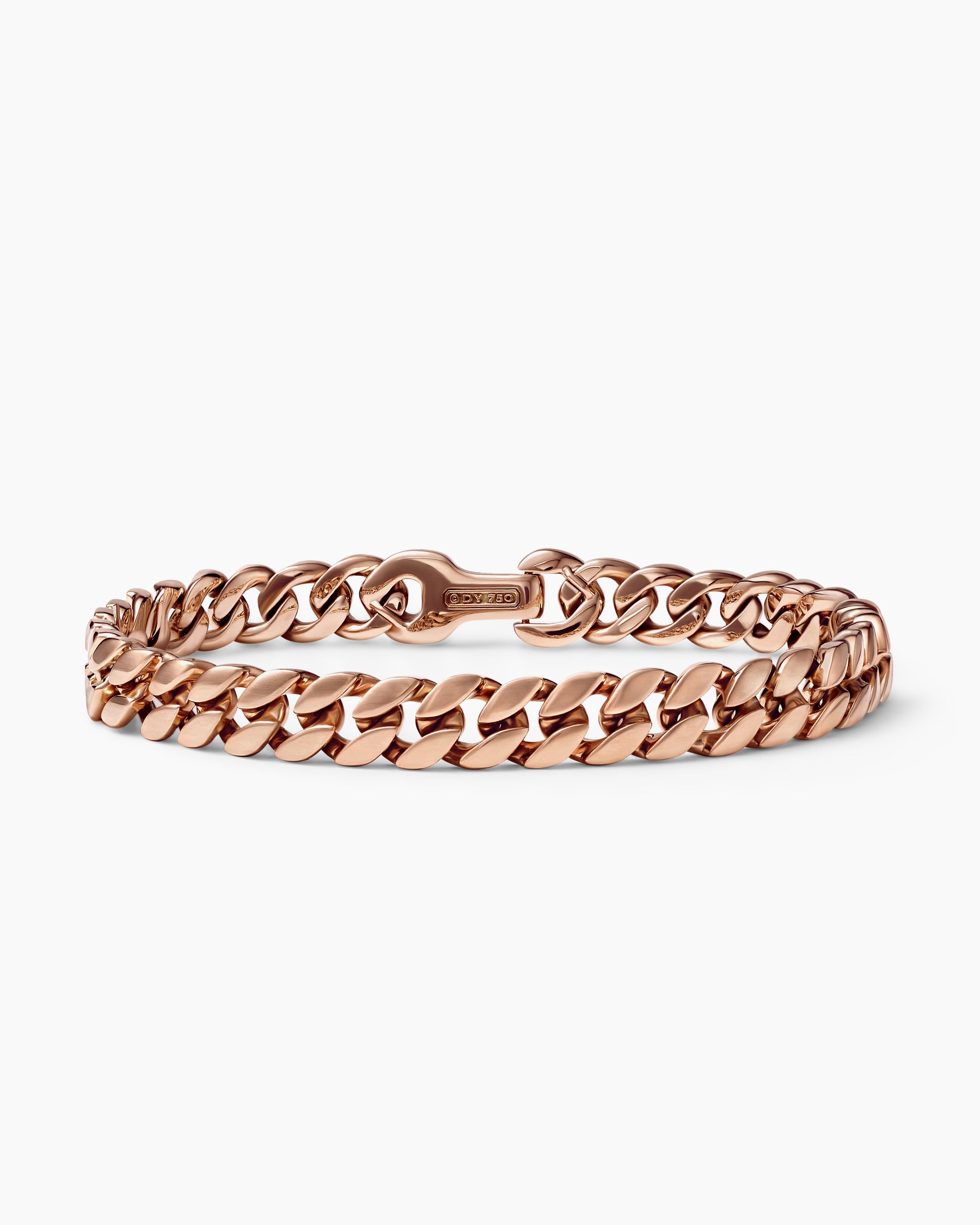 Curb Chain Bracelet in 18K Rose Gold, 8mm - Image 7