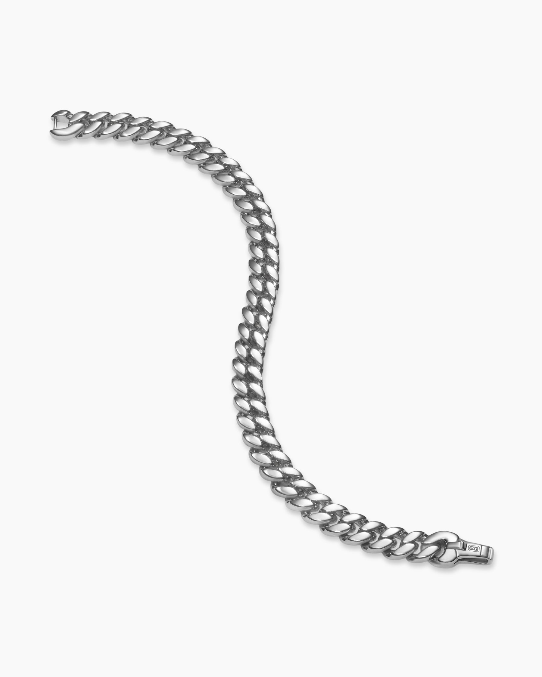 Curb Chain Bracelet in Platinum, 8mm - Image 3