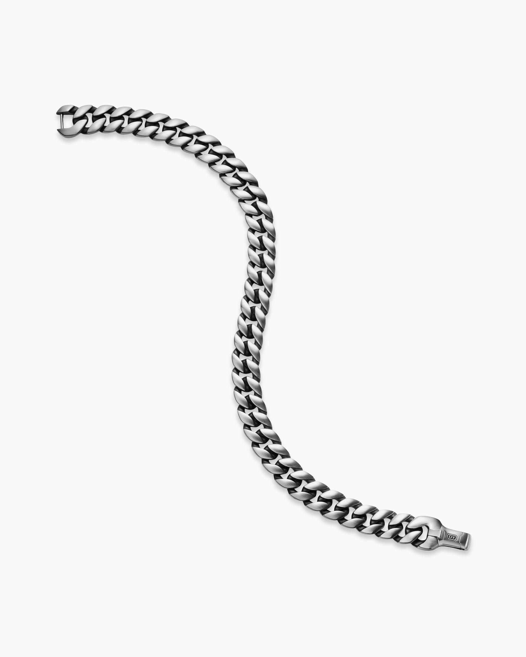 Curb Chain Bracelet in Sterling Silver, 8mm - Image 3