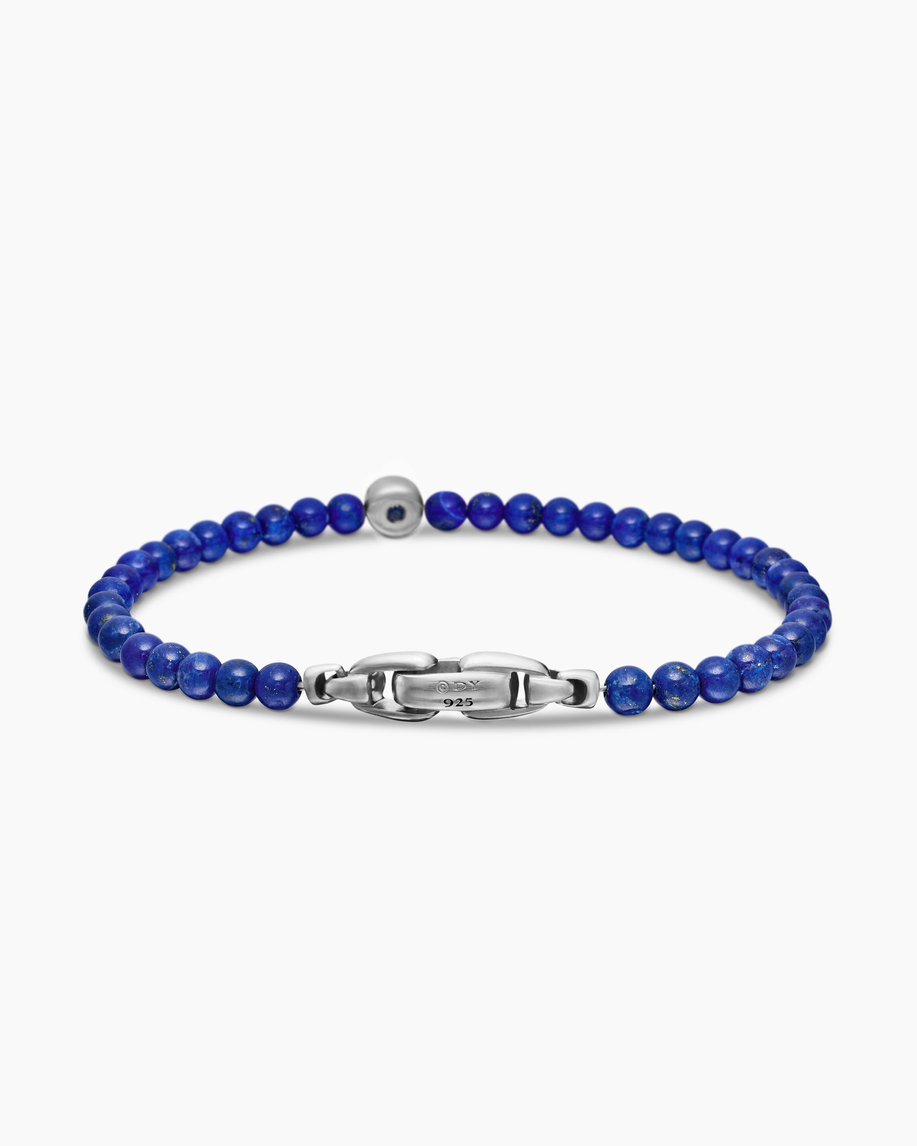 Spiritual Beads Evil Eye Bracelet in Sterling Silver with Lapis and Sapphire, 4mm - Image 5
