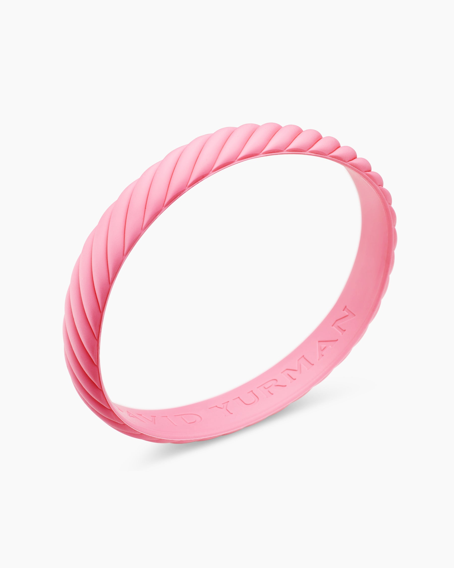 Cable Bracelet in Pink Rubber, 10mm - Image 3