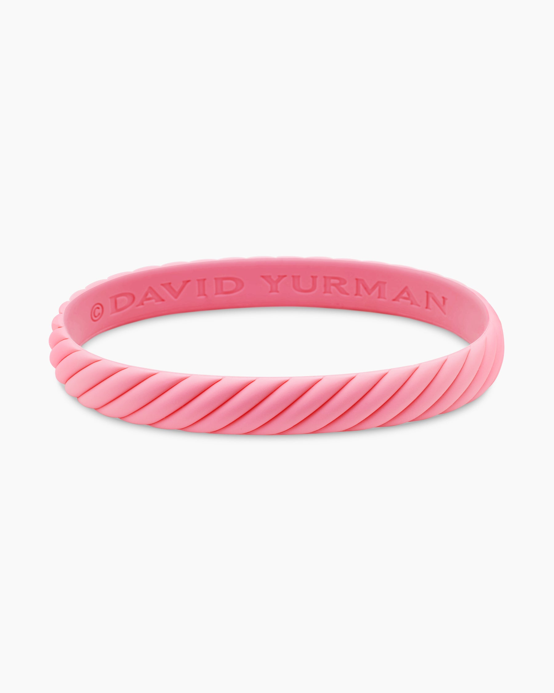 Cable Bracelet in Pink Rubber, 10mm - Image 4