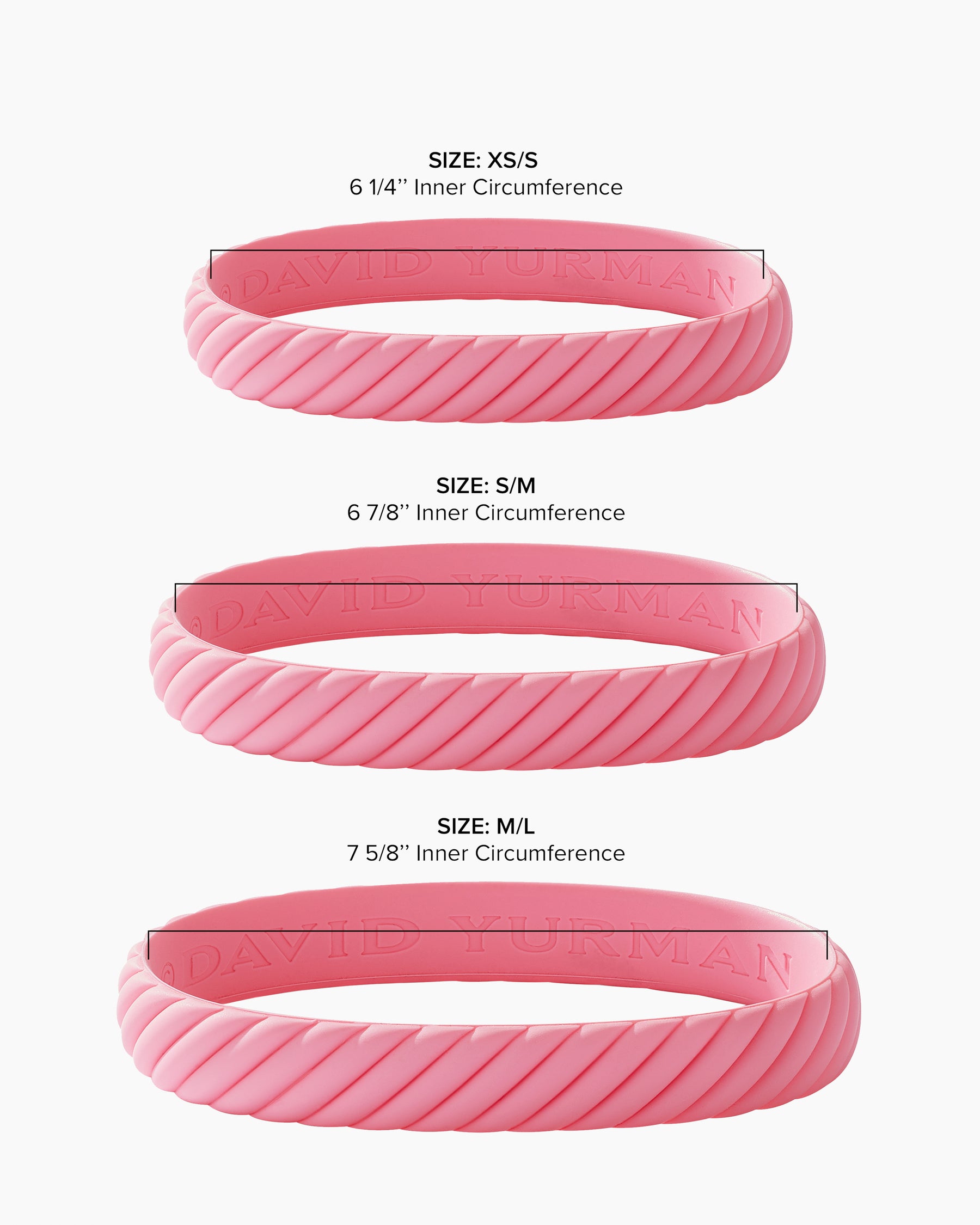 Cable Bracelet in Pink Rubber, 10mm - Image 8