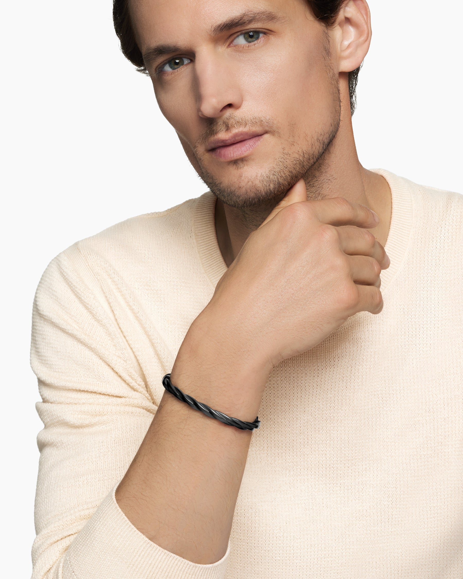 DY Helios Cuff Bracelet in Black Titanium, 6mm - Image 6