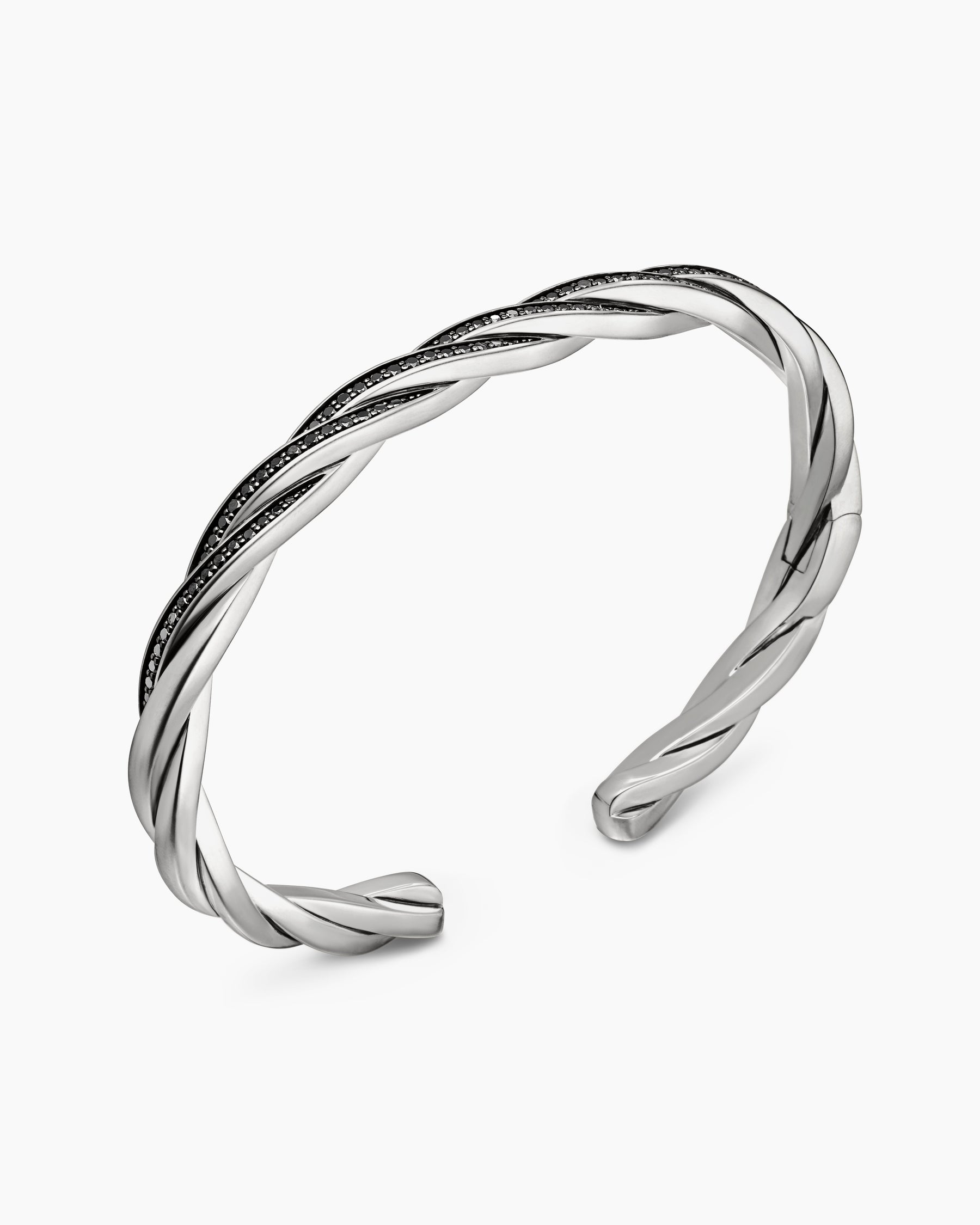 DY Helios Cuff Bracelet in Sterling Silver with Black Diamonds, 6mm - Image 3