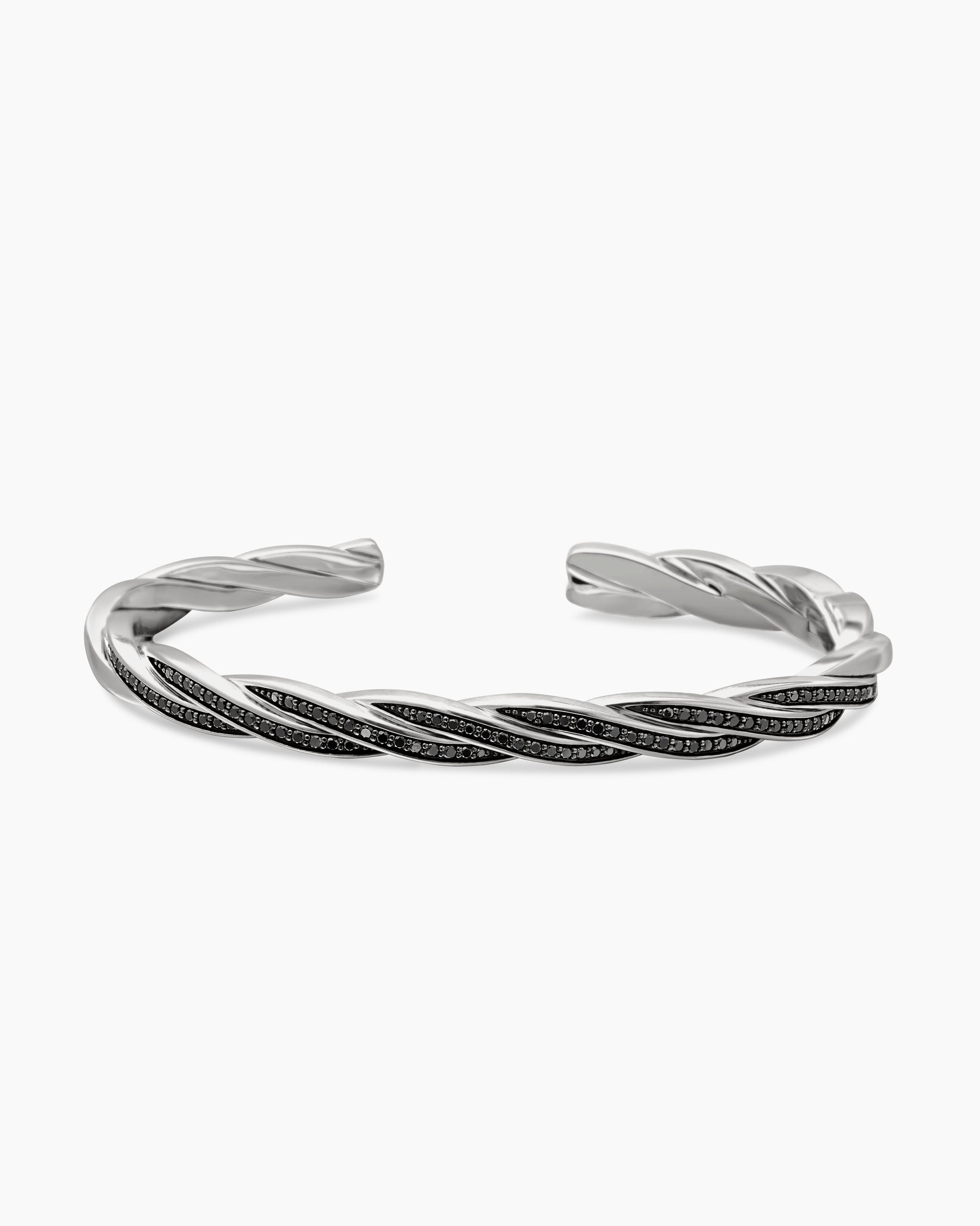 DY Helios Cuff Bracelet in Sterling Silver with Black Diamonds, 6mm - Image 4