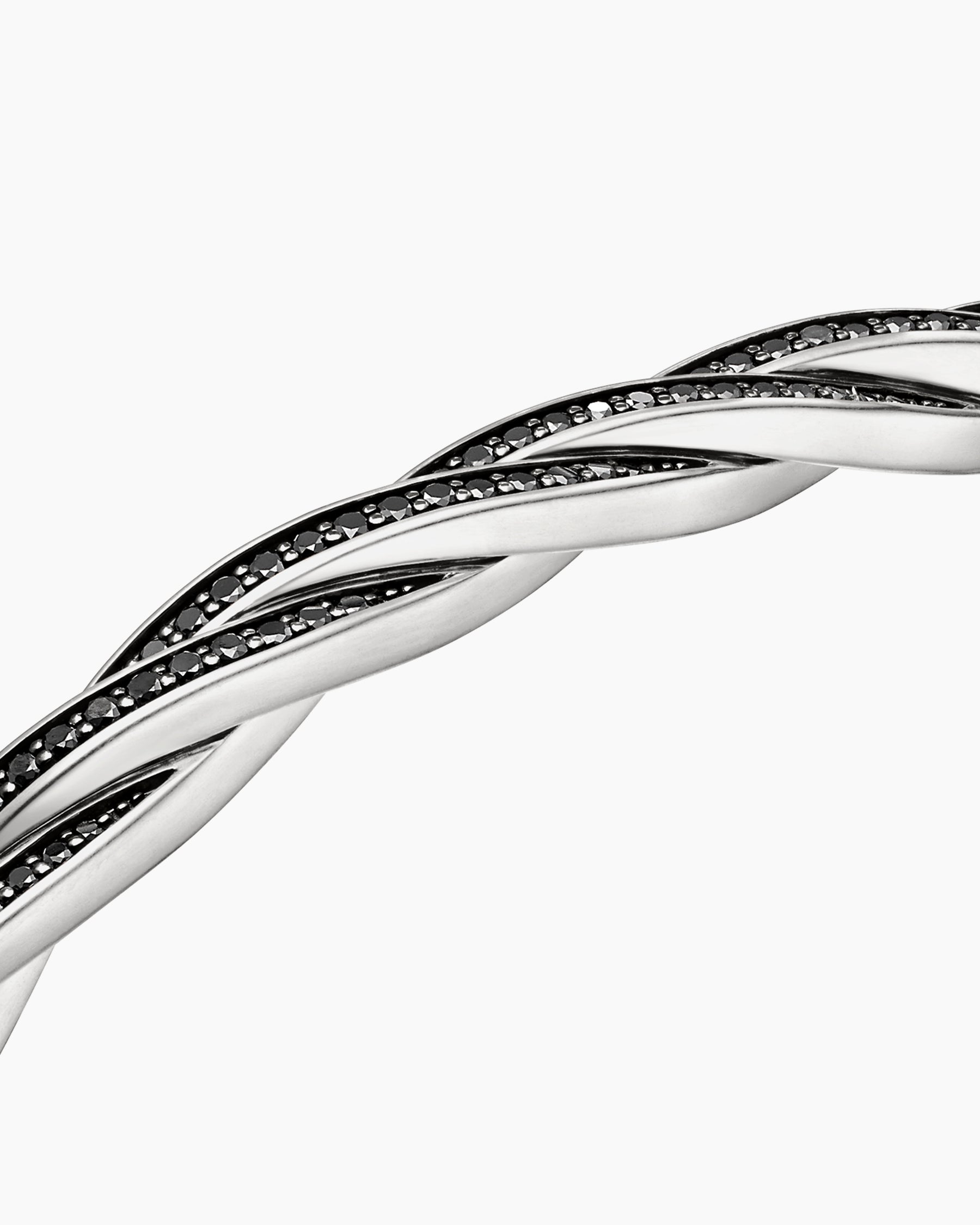 DY Helios Cuff Bracelet in Sterling Silver with Black Diamonds, 6mm - Image 5