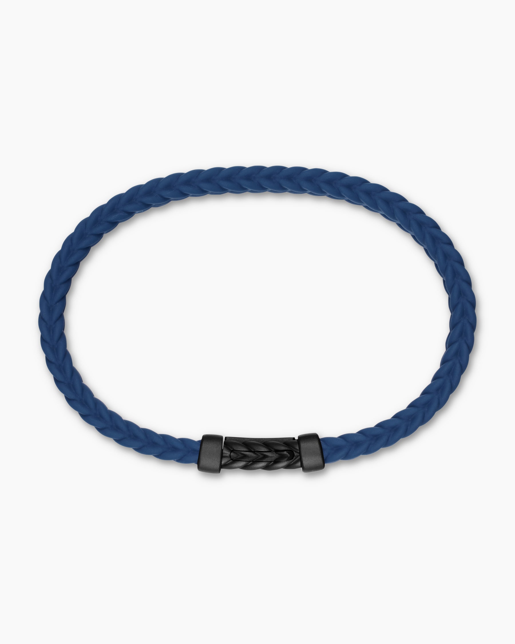 Chevron Bracelet in Blue Rubber with Black Titanium, 6mm - Image 3