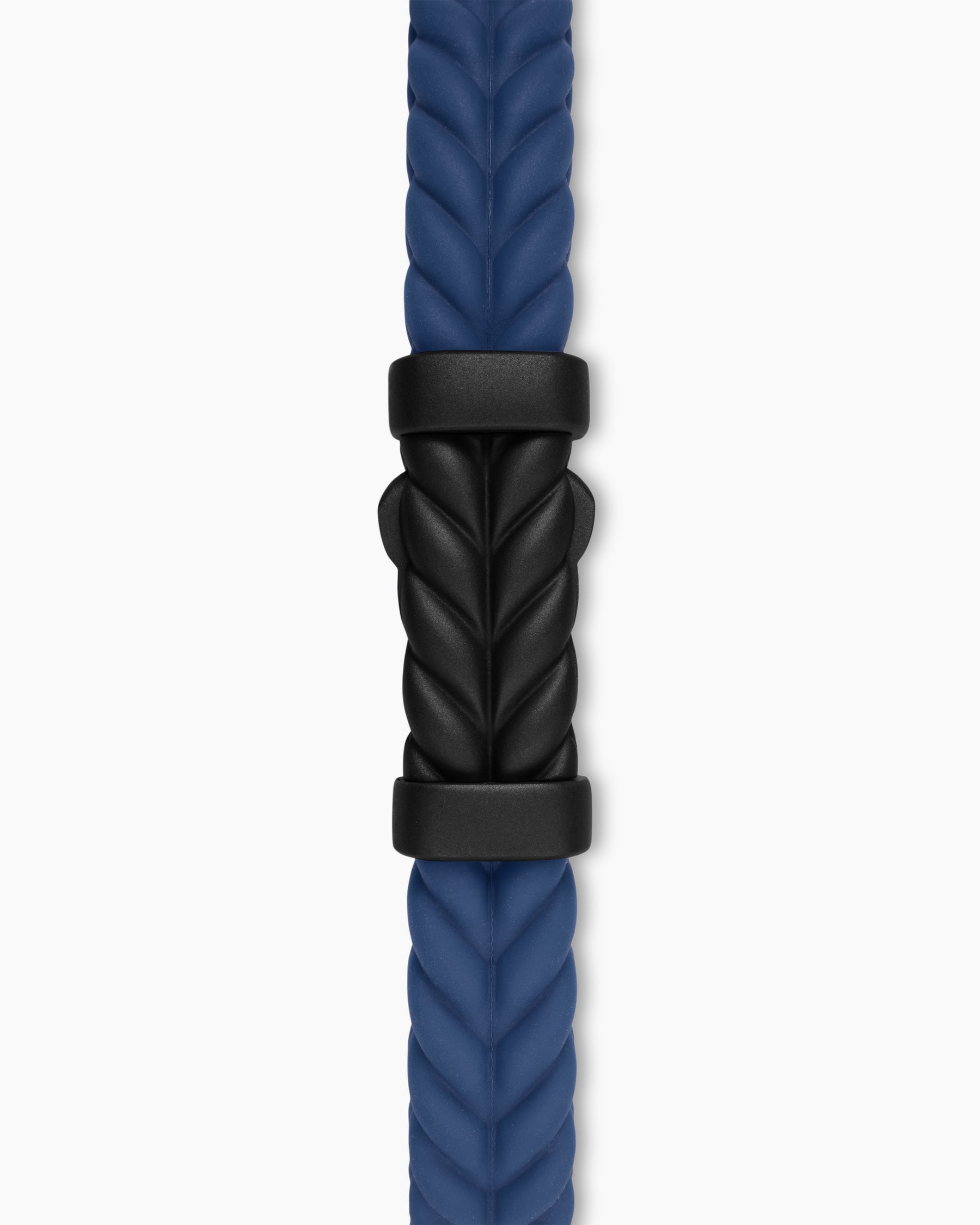 Chevron Bracelet in Blue Rubber with Black Titanium, 6mm - Image 5