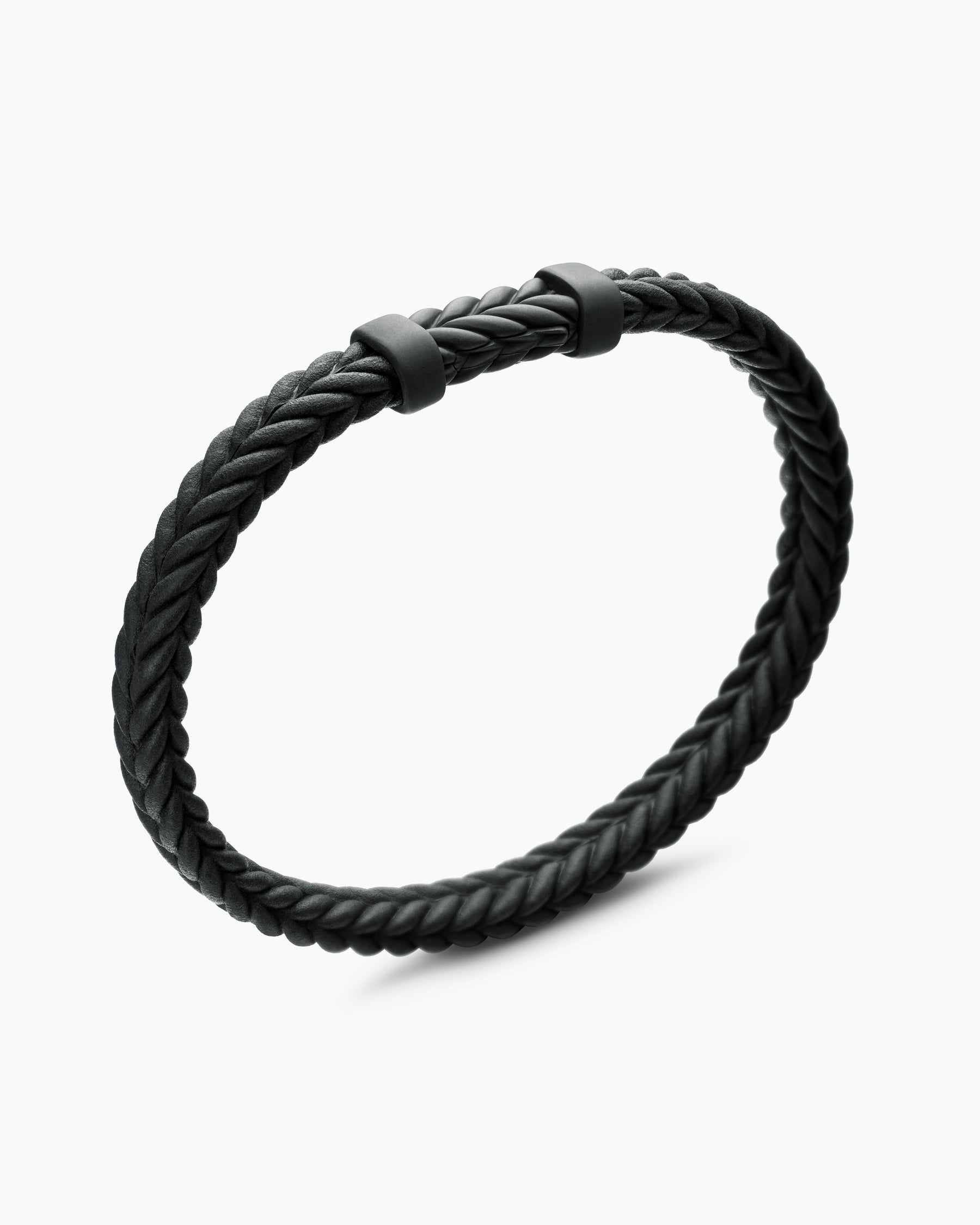 Chevron Bracelet in Black Rubber with Black Titanium, 6mm - Image 3