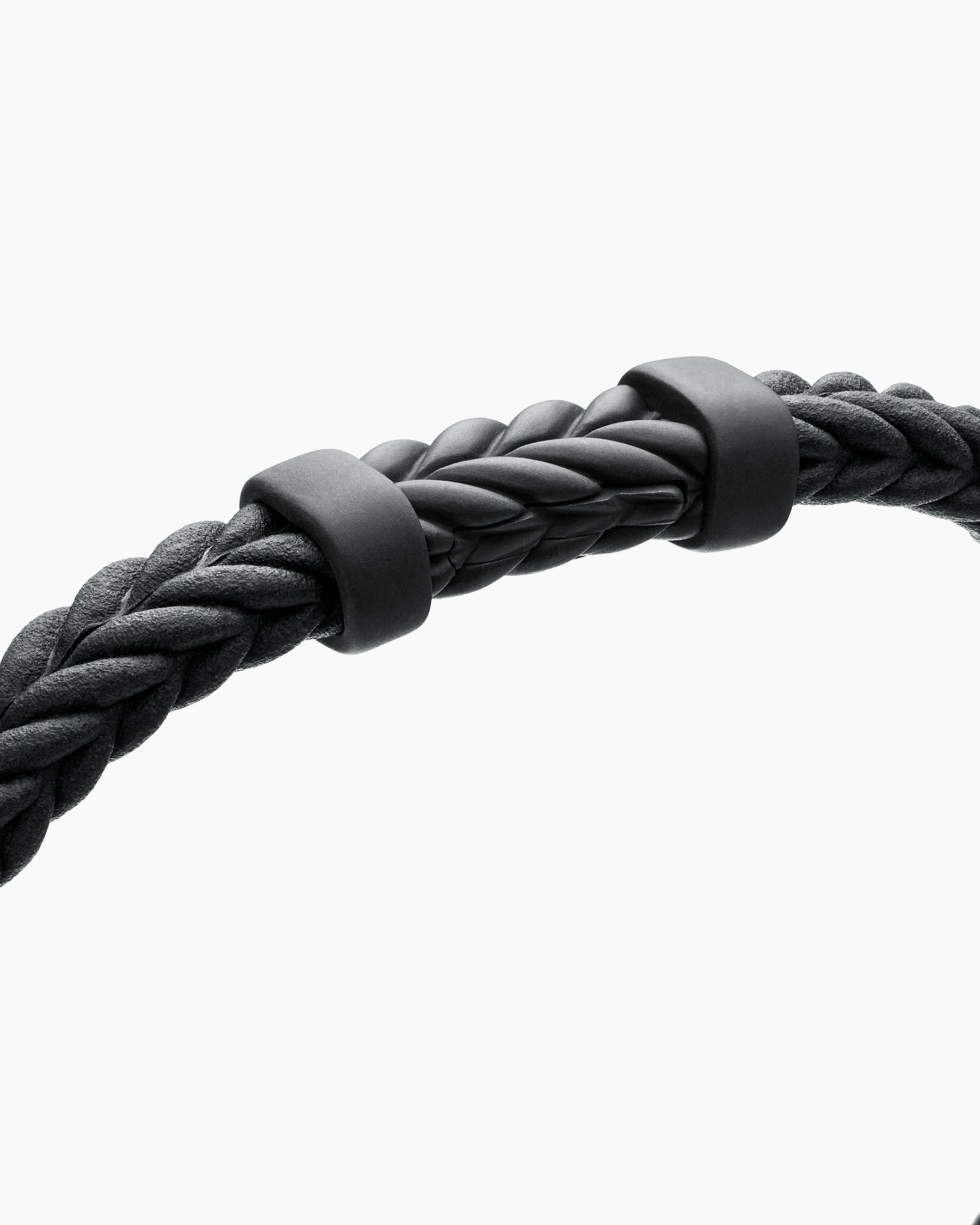 Chevron Bracelet in Black Rubber with Black Titanium, 6mm - Image 5
