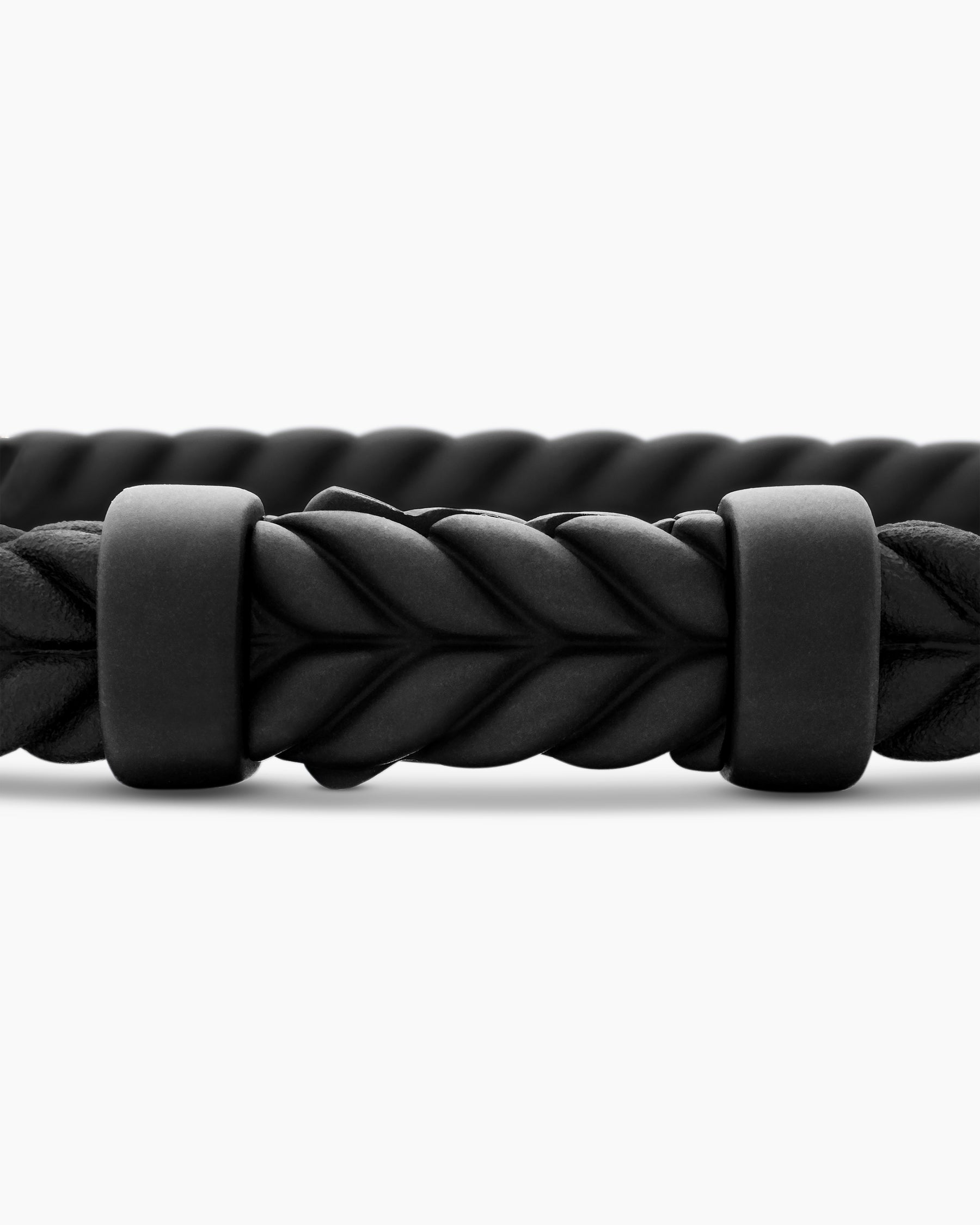 Chevron Bracelet in Black Rubber with Black Titanium, 6mm - Image 6