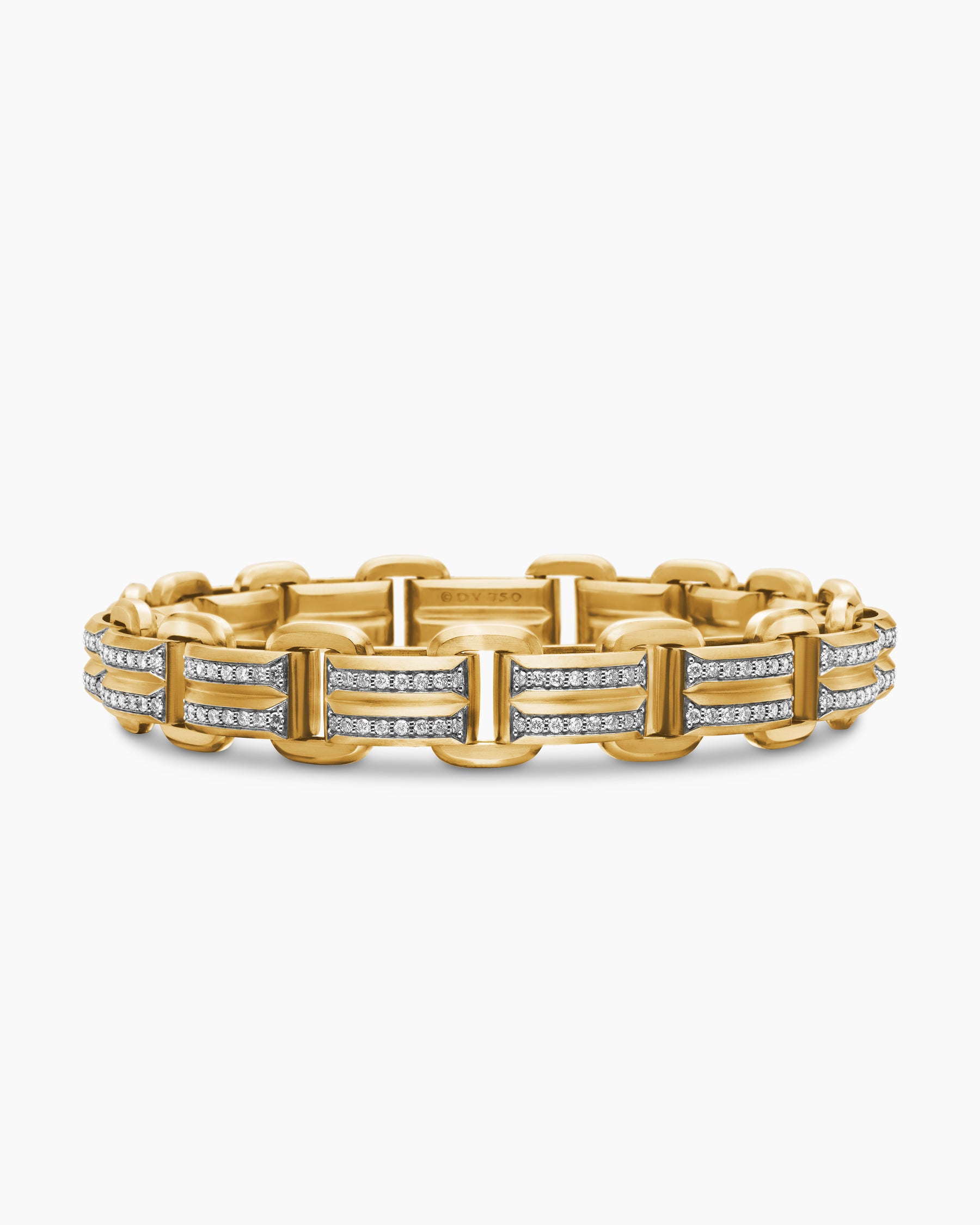 Streamline Link Bracelet in 18K Yellow Gold with Diamonds, 7.5mm