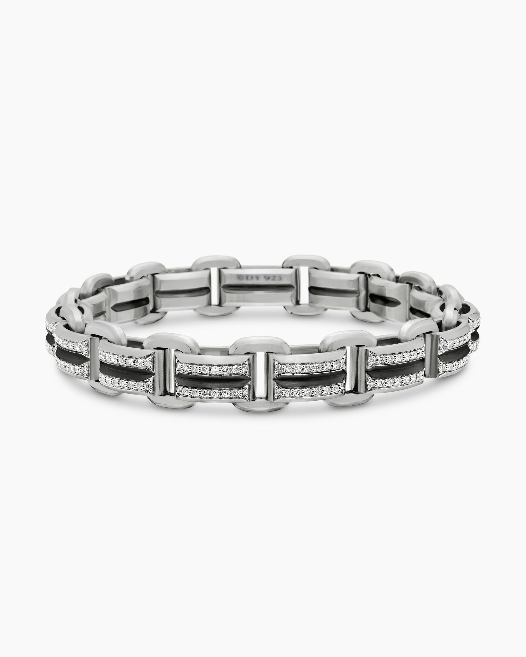 Streamline Link Bracelet in Sterling Silver with Diamonds, 7.5mm - Image 4