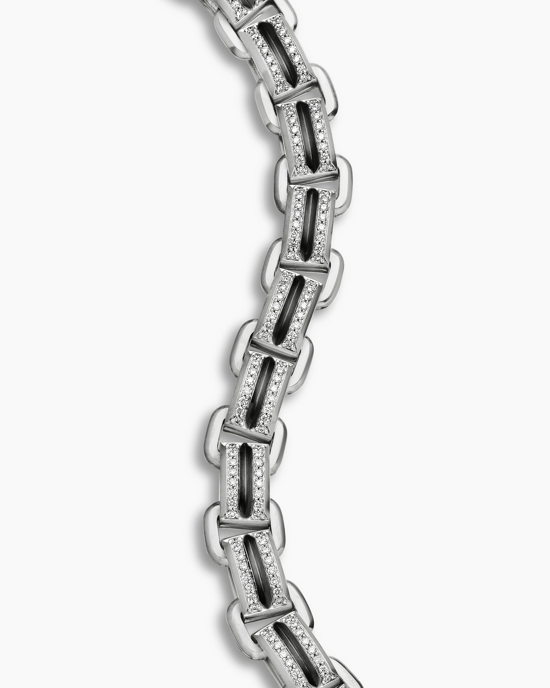 Streamline Link Bracelet in Sterling Silver with Diamonds, 7.5mm - Image 5