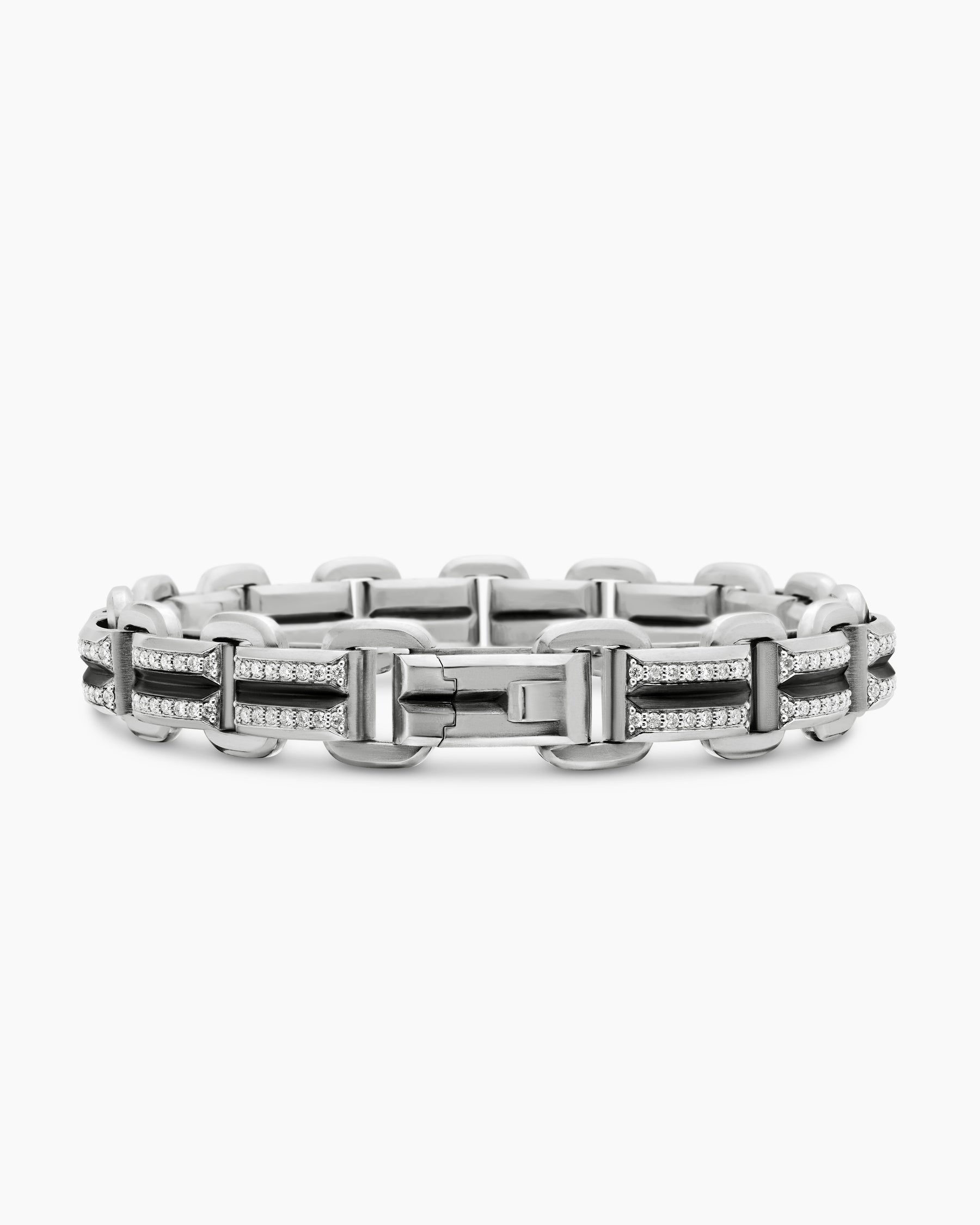 Streamline Link Bracelet in Sterling Silver with Diamonds, 7.5mm - Image 6