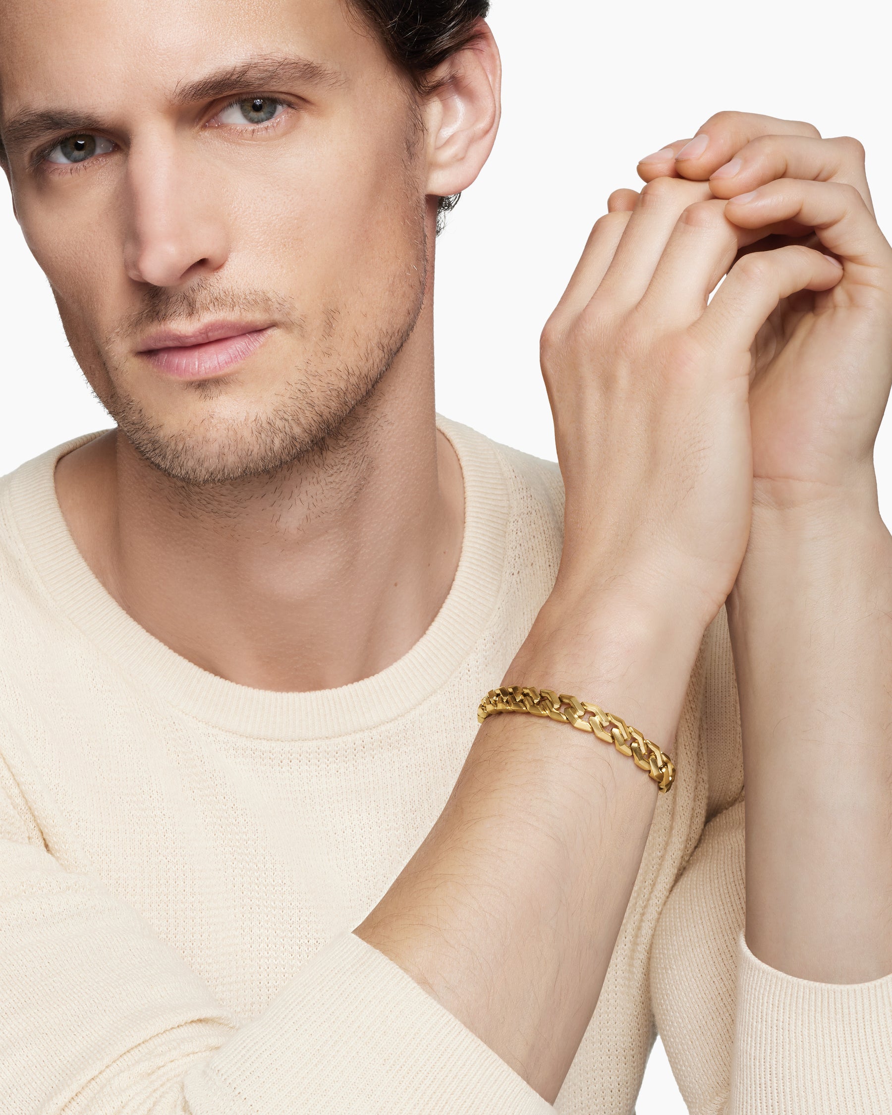Curb Chain Angular Link Bracelet in 18K Yellow Gold, 8.7mm - Image 8