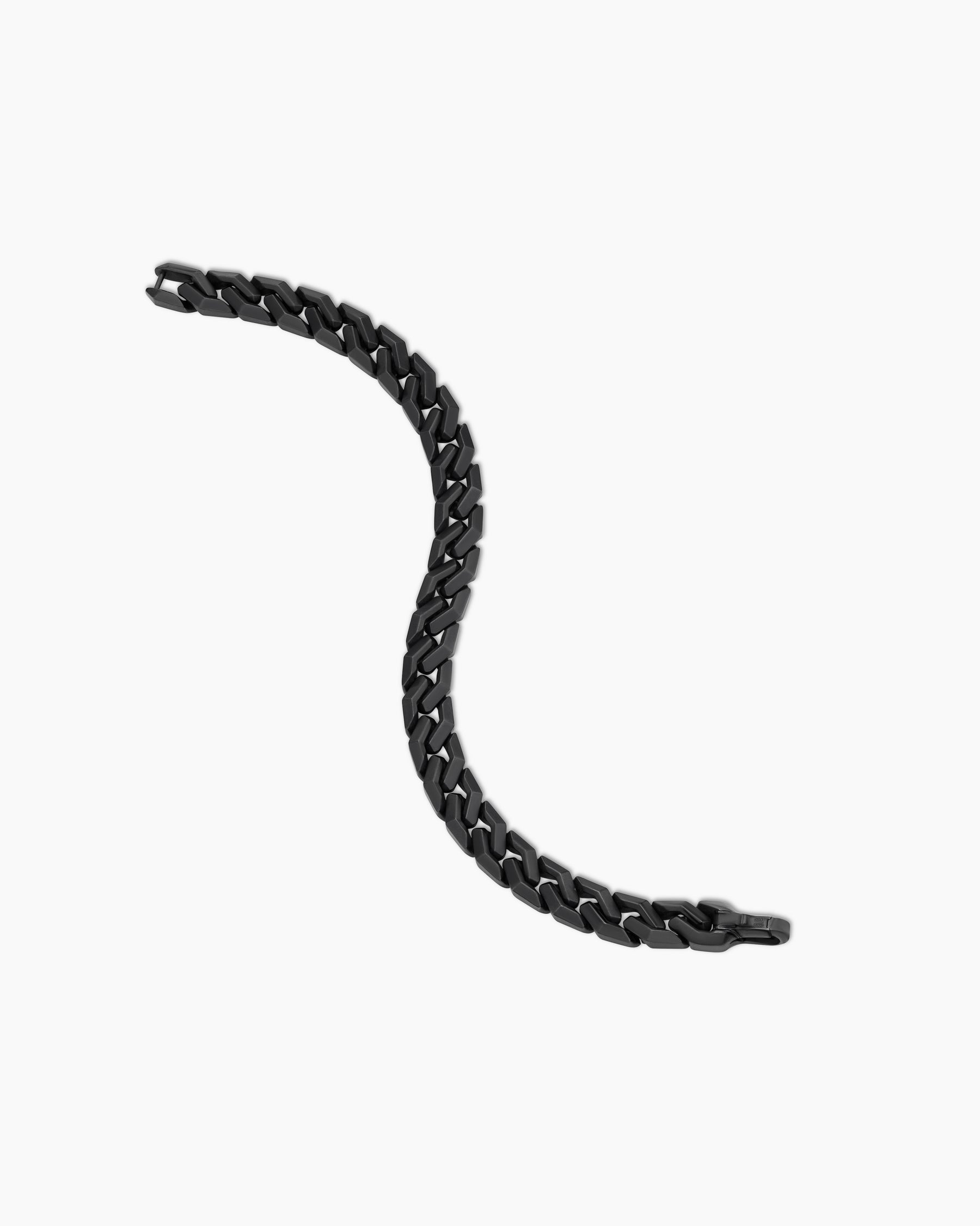 Curb Chain Angular Link Bracelet in Black Titanium, 8.7mm - Image 3