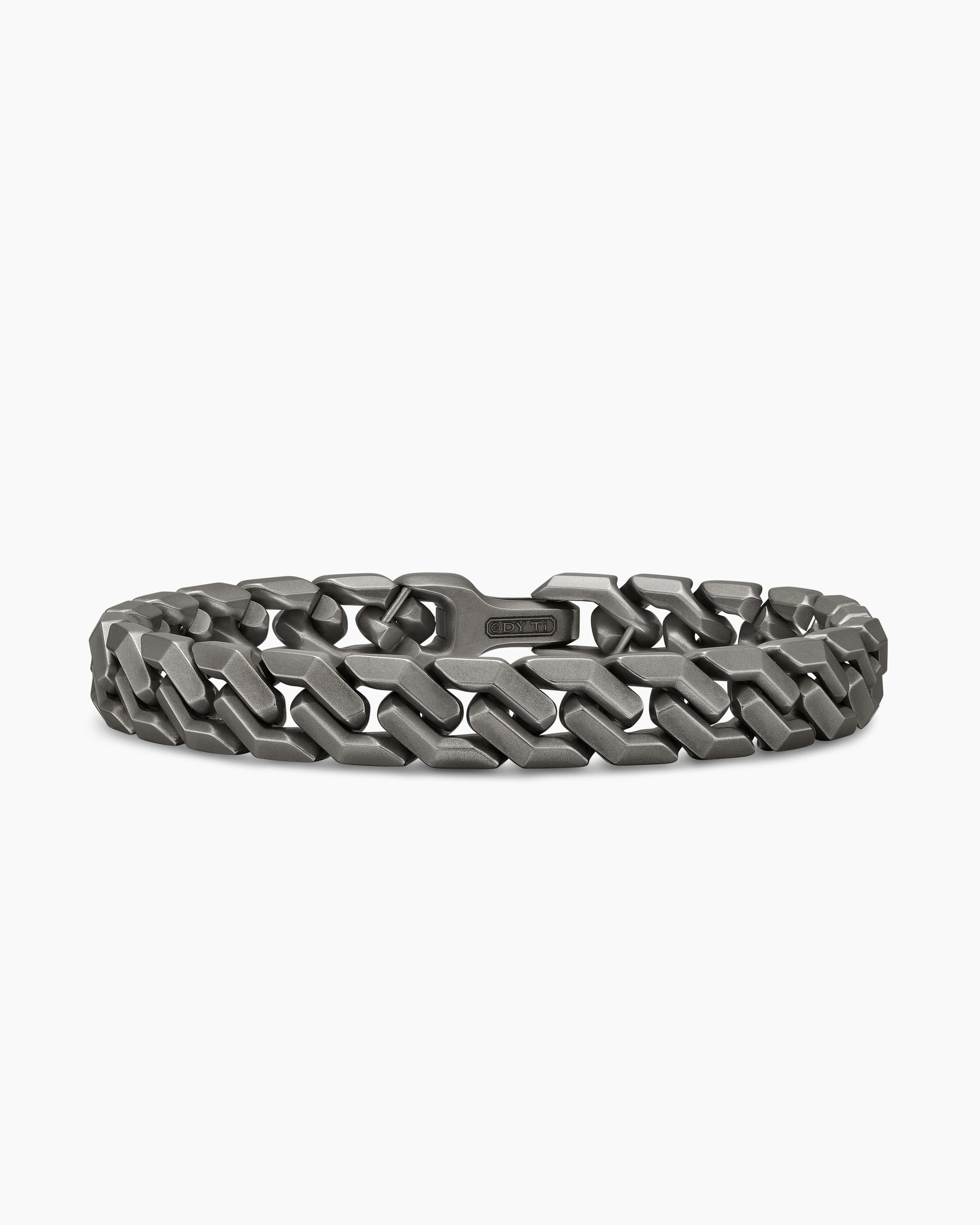 Curb Chain Angular Link Bracelet in Anthracite Titanium, 8.7mm