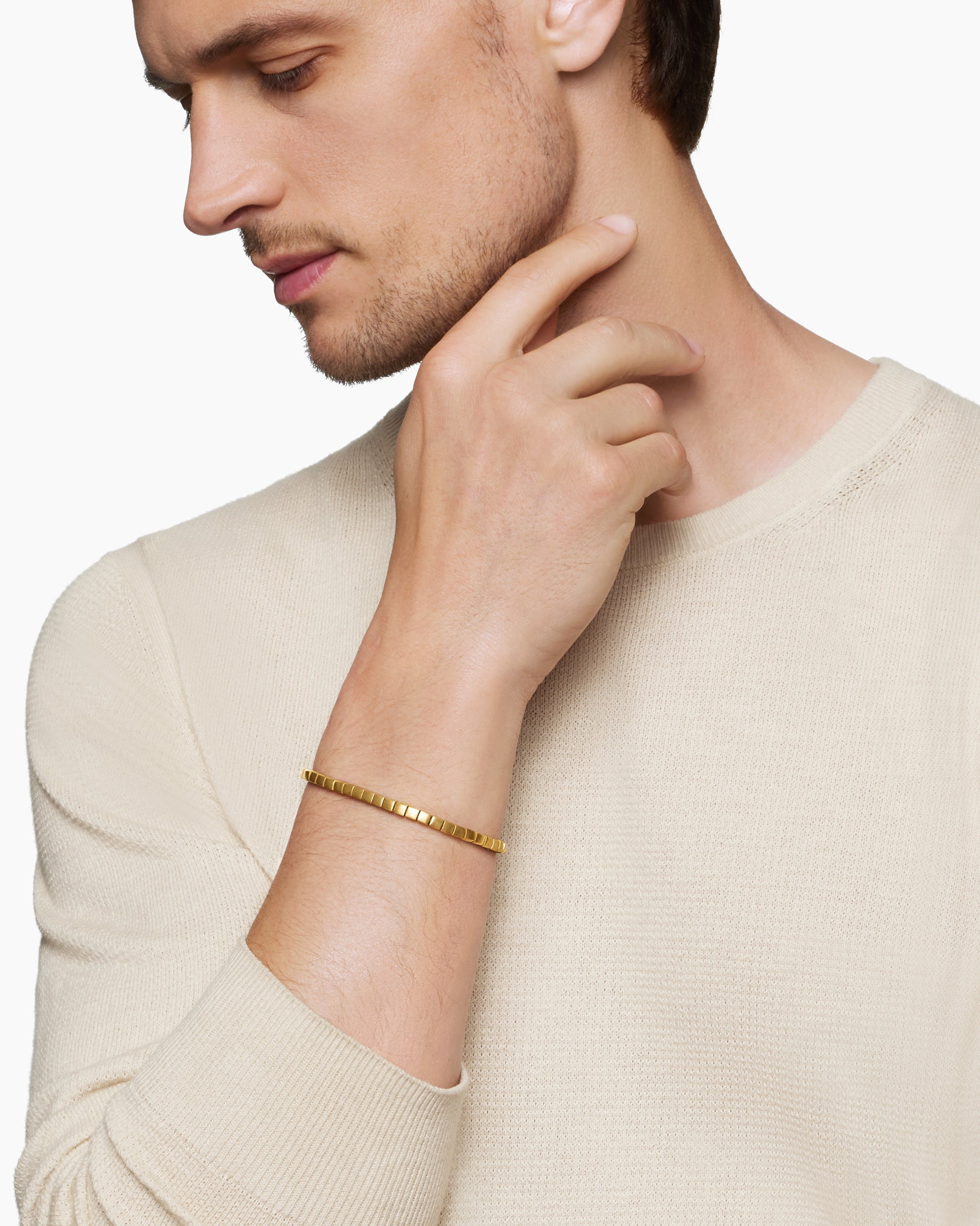 Alternative view of Spiritual Beads Cushion Bracelet in 18K Yellow Gold, 4mm