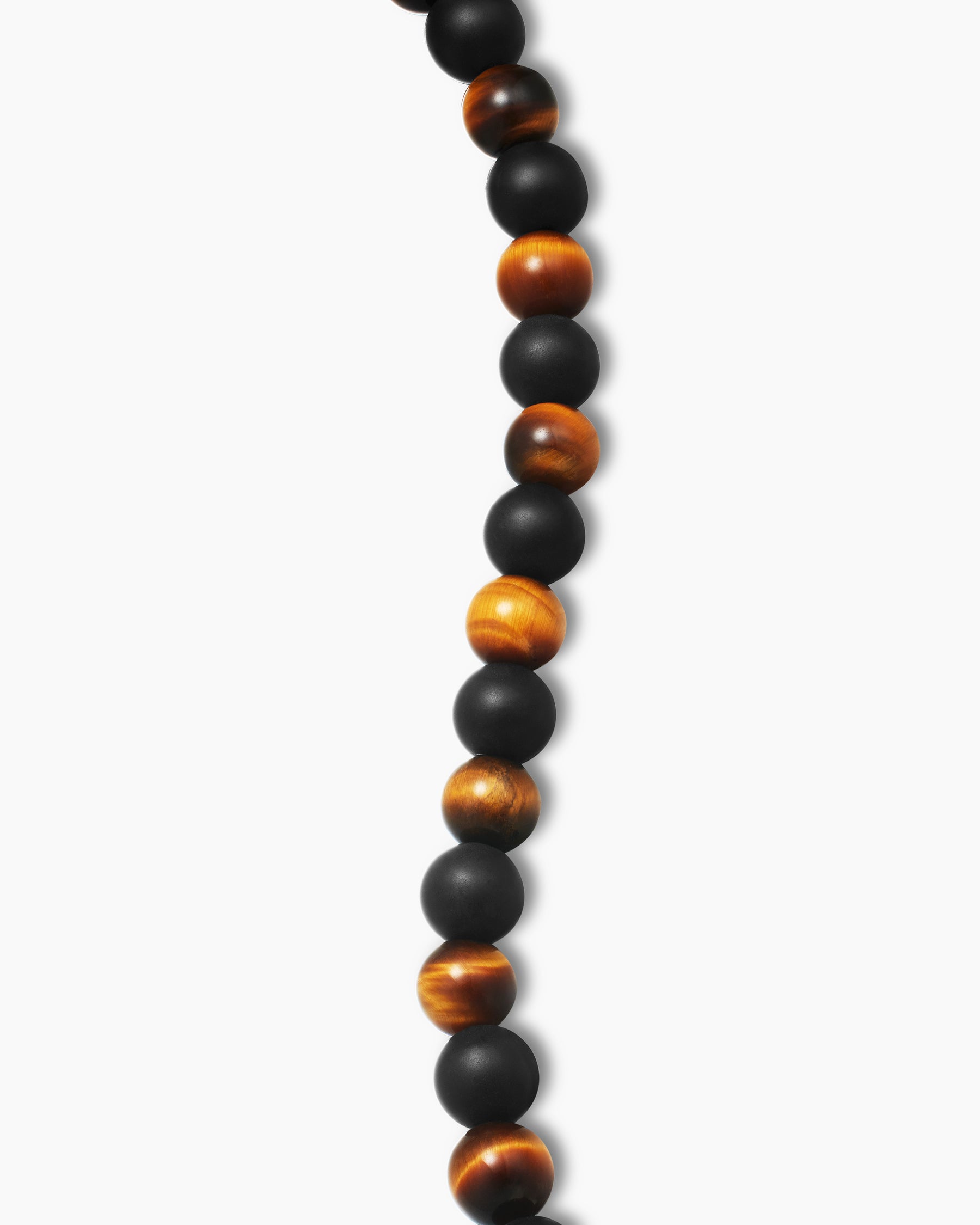 Spiritual Beads Alternating Bracelet in Sterling Silver with Black Onyx and Tiger's Eye, 6mm - Image 6