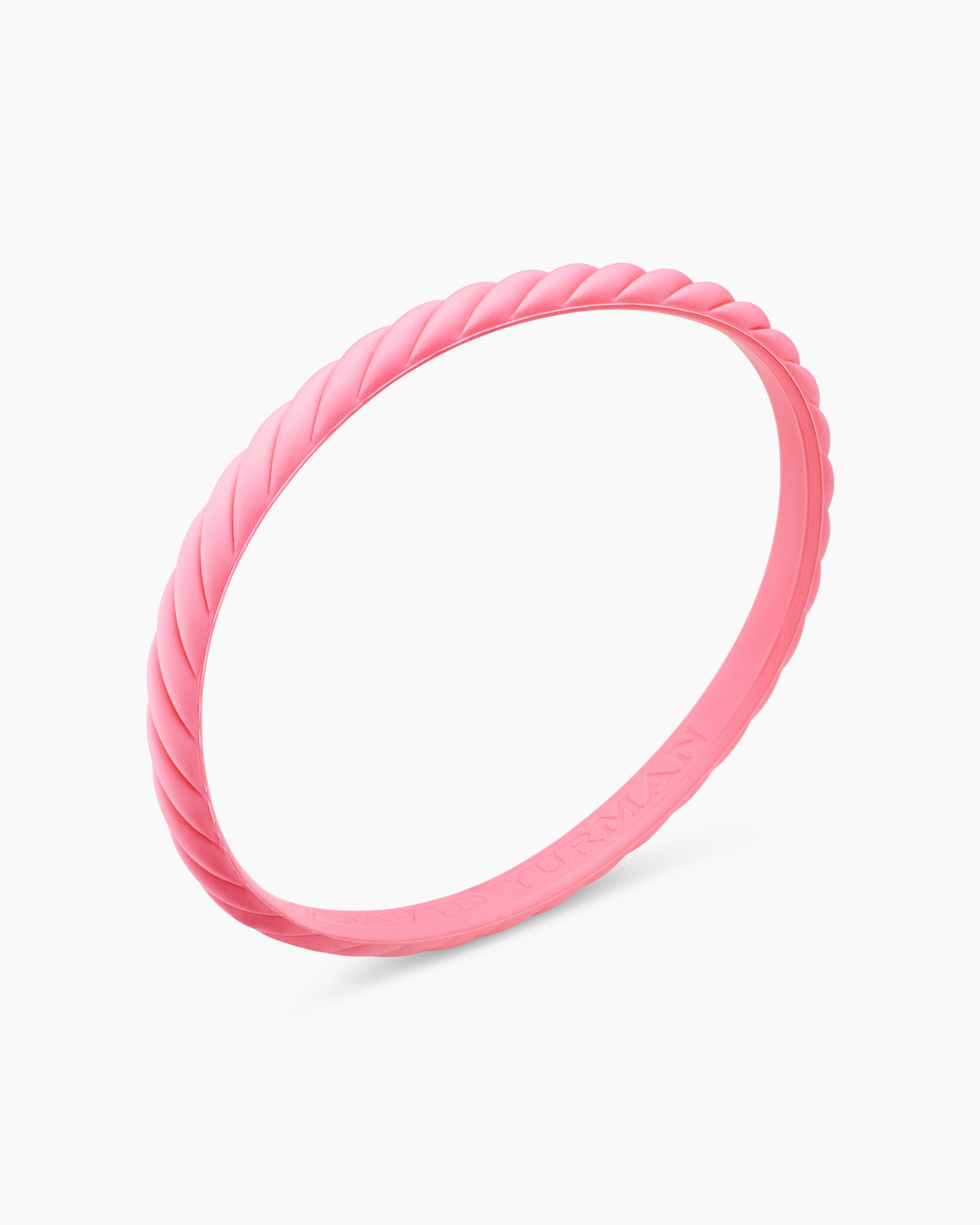 Cable Bracelet in Pink Rubber, 6mm - Image 3