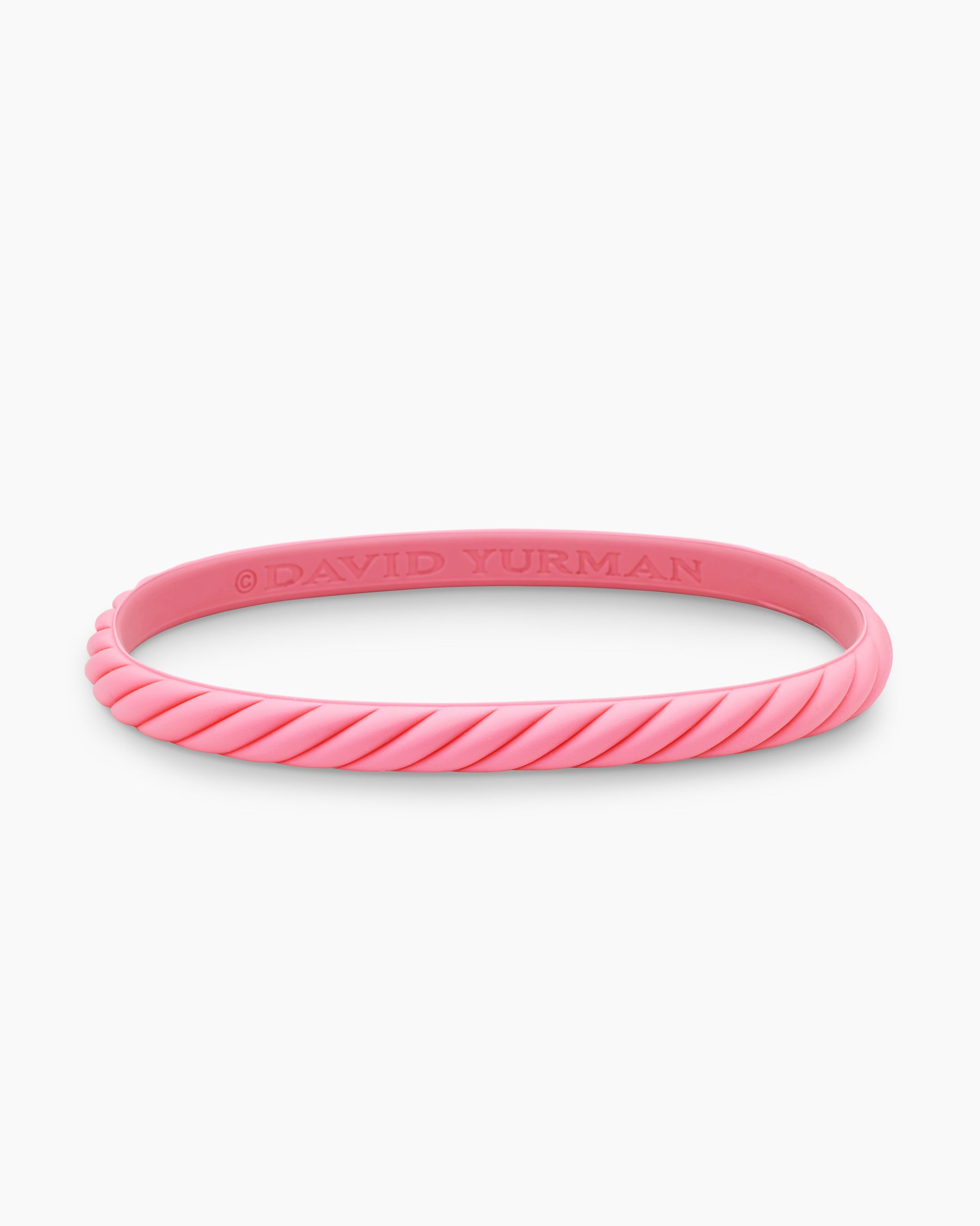 Cable Bracelet in Pink Rubber, 6mm - Image 4